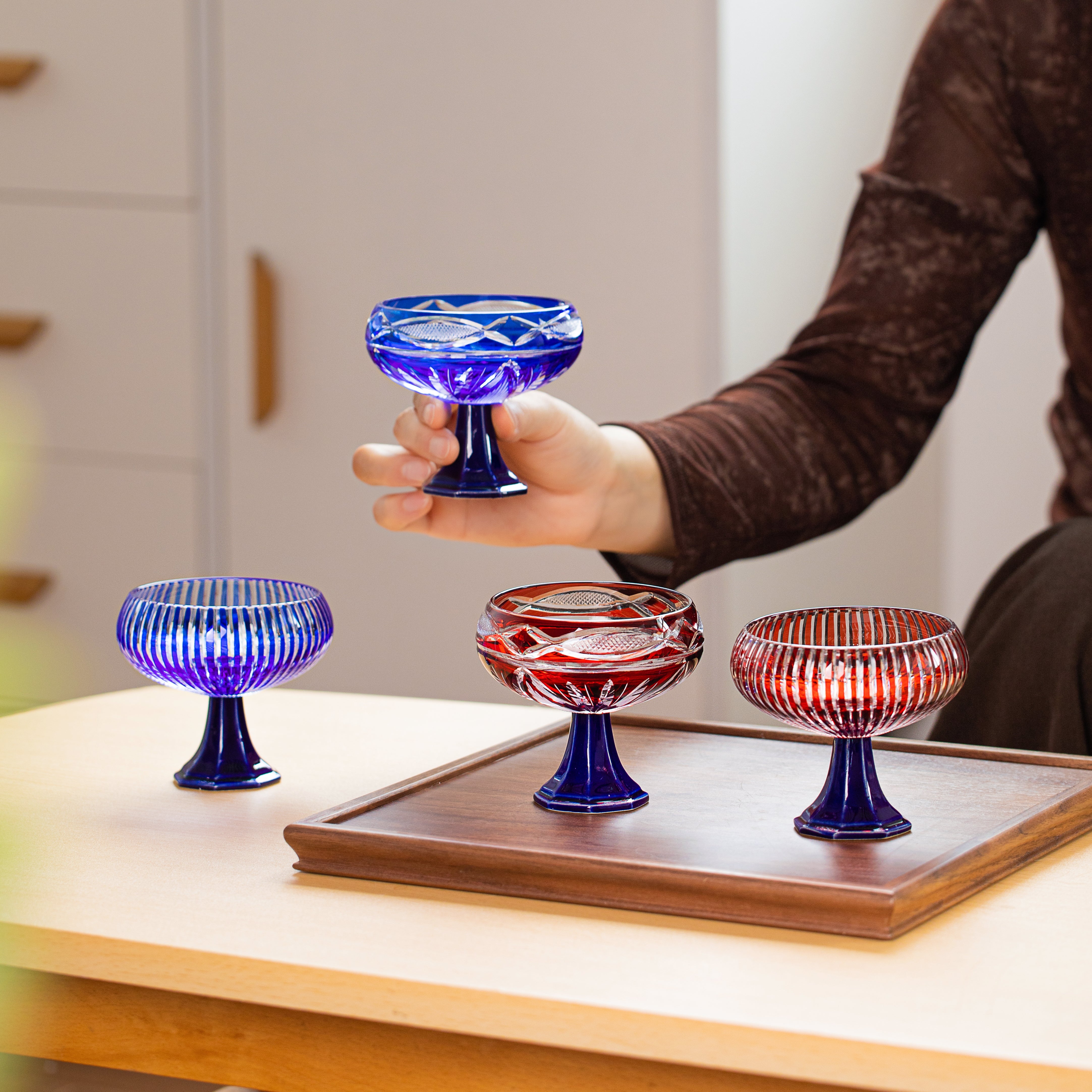 Edo Kiriko Handcrafted Souka Sake Glass Collection