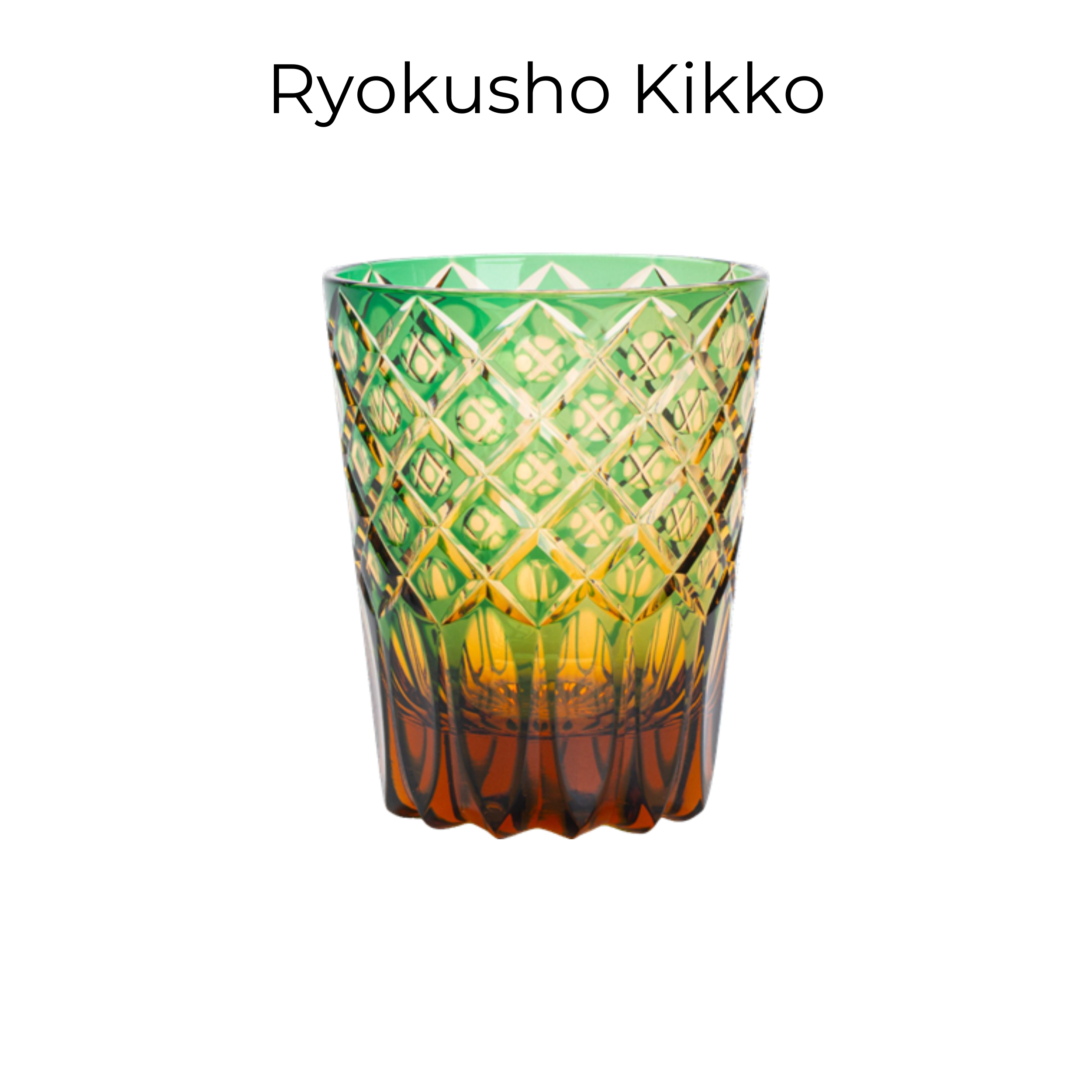 Edo Kiriko Handcrafted Ryokusho Yugure Whisky Glass Collection
