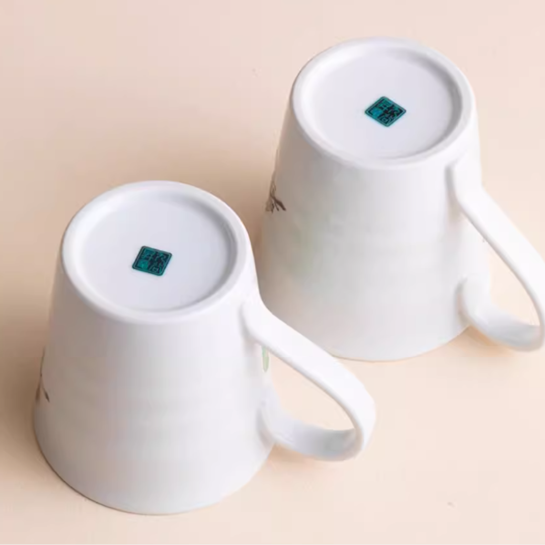 Kutaniyaki Handcrafted Hana Tori Cup Collection