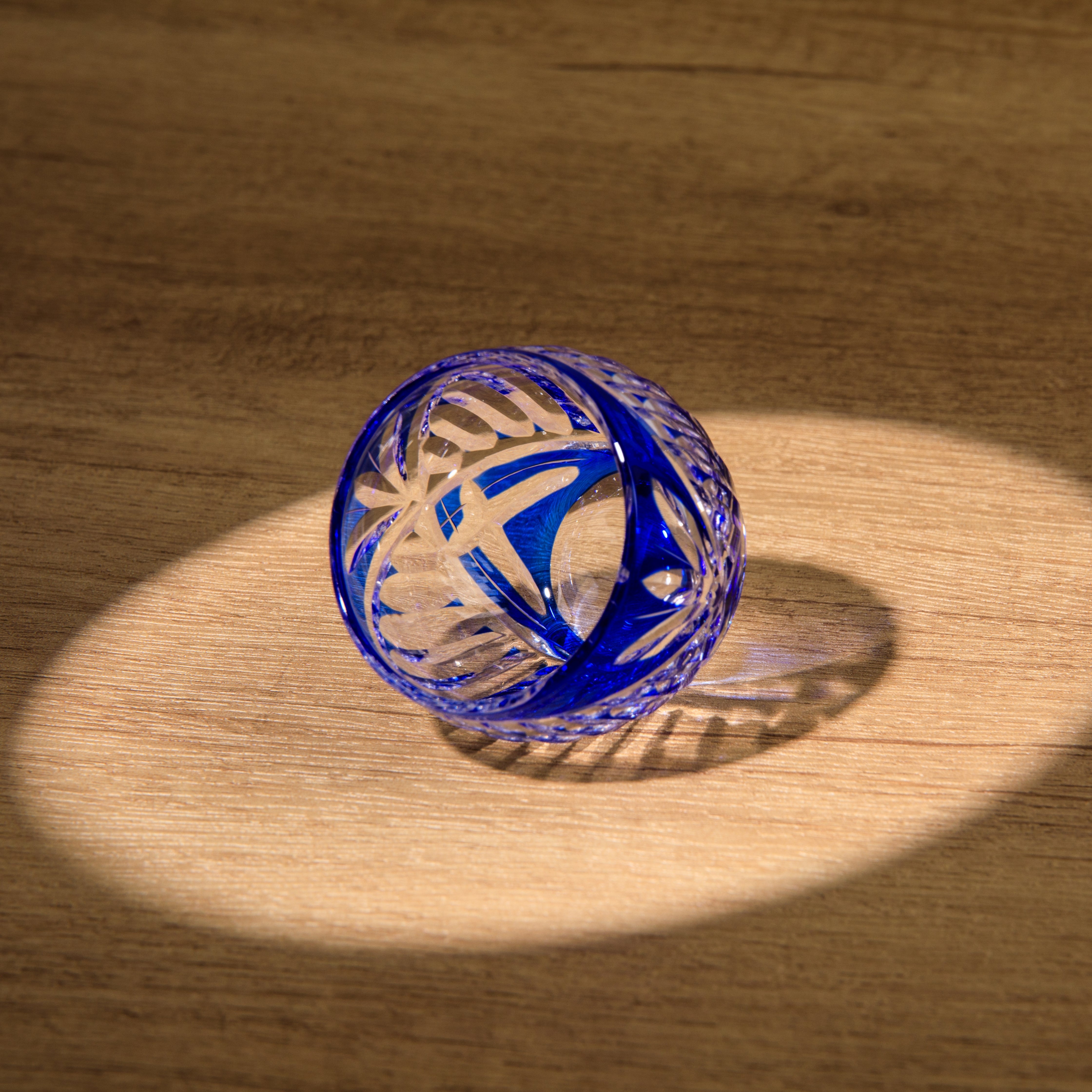 Edo Kiriko Handcrafted Ruri Sake Glass Collection