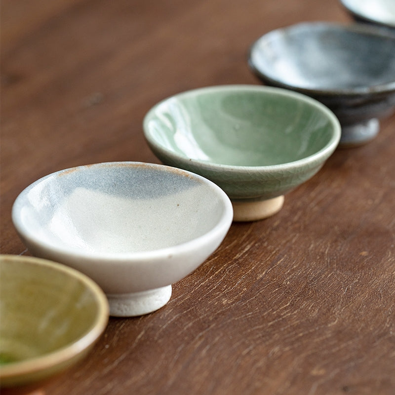 Hatsuichi Shino Ware Handcrafted Rokkyaku Tea Cups Set