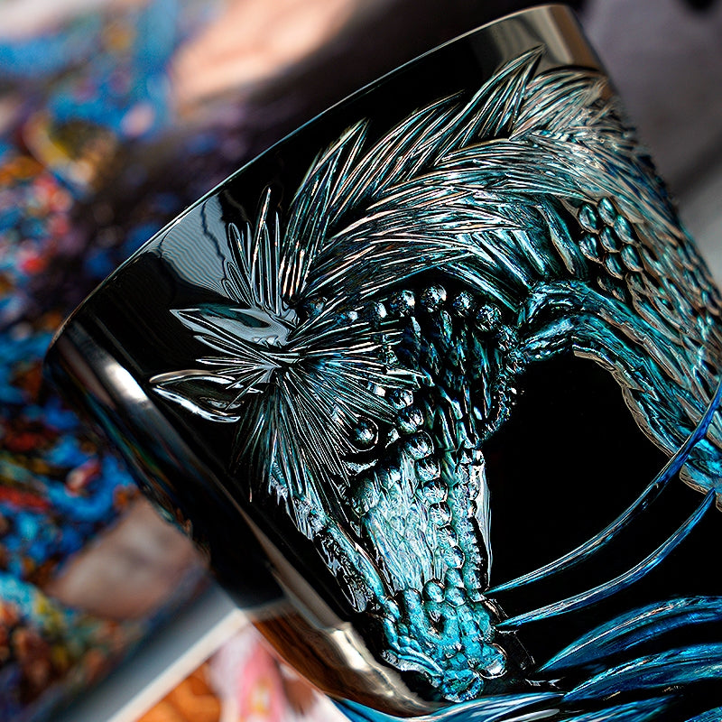 Edo Kiriko Handcrafted Tanma Whisky Glass With Wooden Box