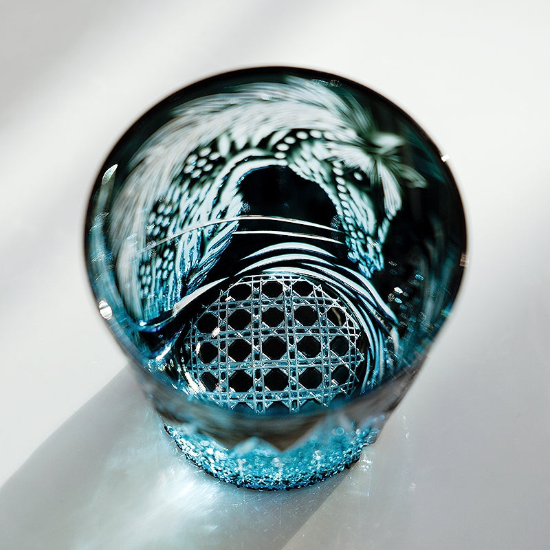 Edo Kiriko Handcrafted Tanma Whisky Glass With Wooden Box