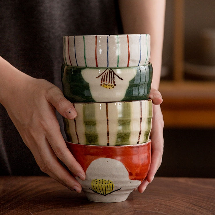 Hatsuichi Mino Ware Handcrafted Harmony Couple's Bowl Set of Two