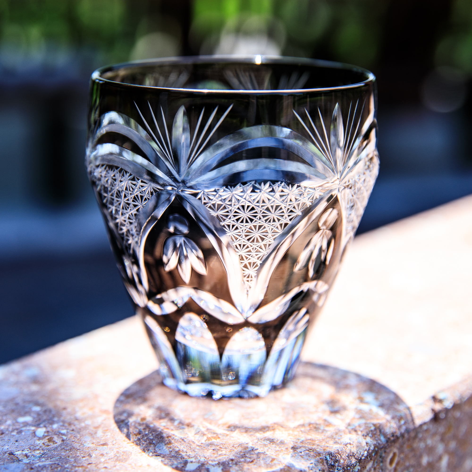 Edo Kiriko Handcrafted Kohaku Sakura Whisky Glass Collection