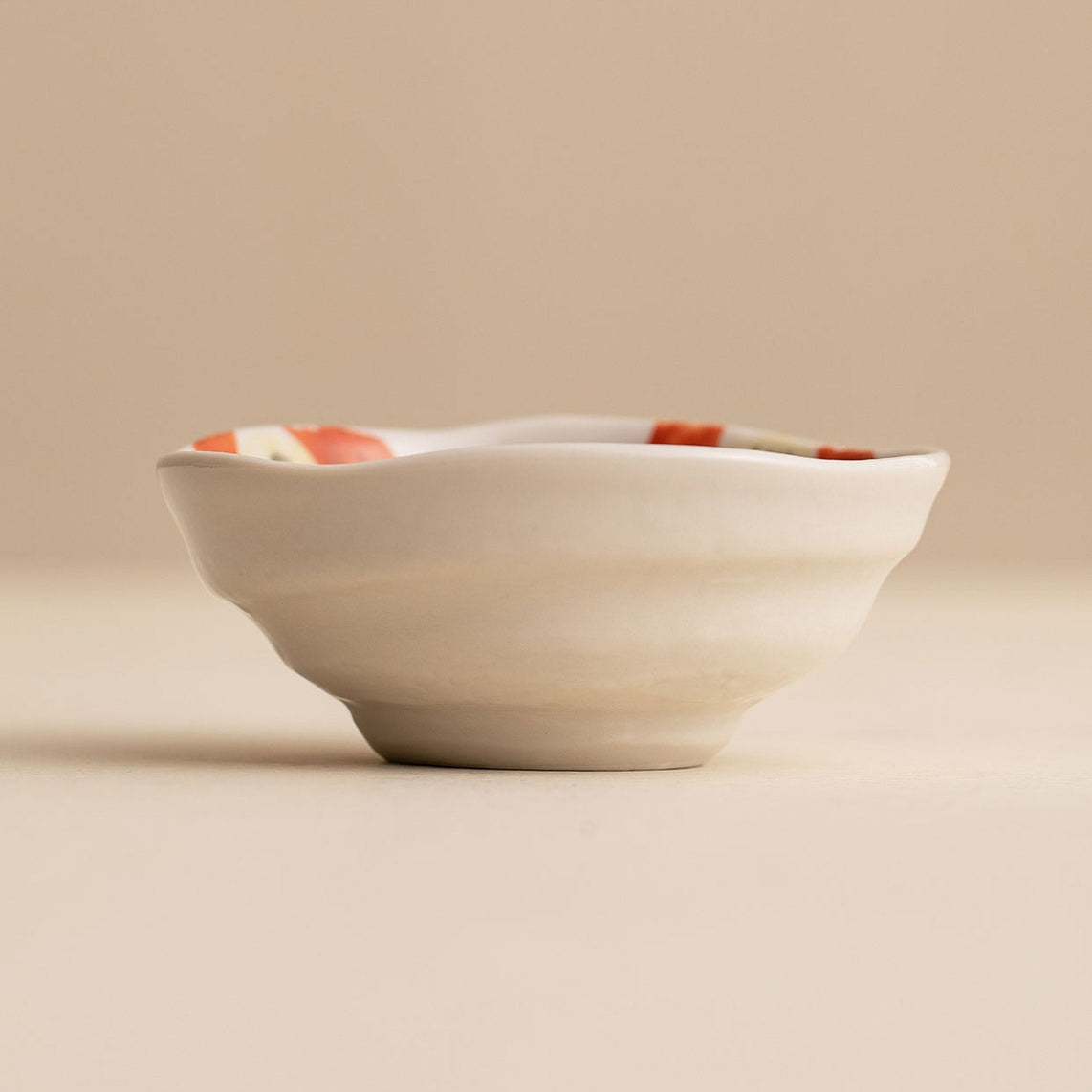 Ensemble de six bols Kobachi en céramique Ryochen Keshiki de Mino Ware avec boîte en bois