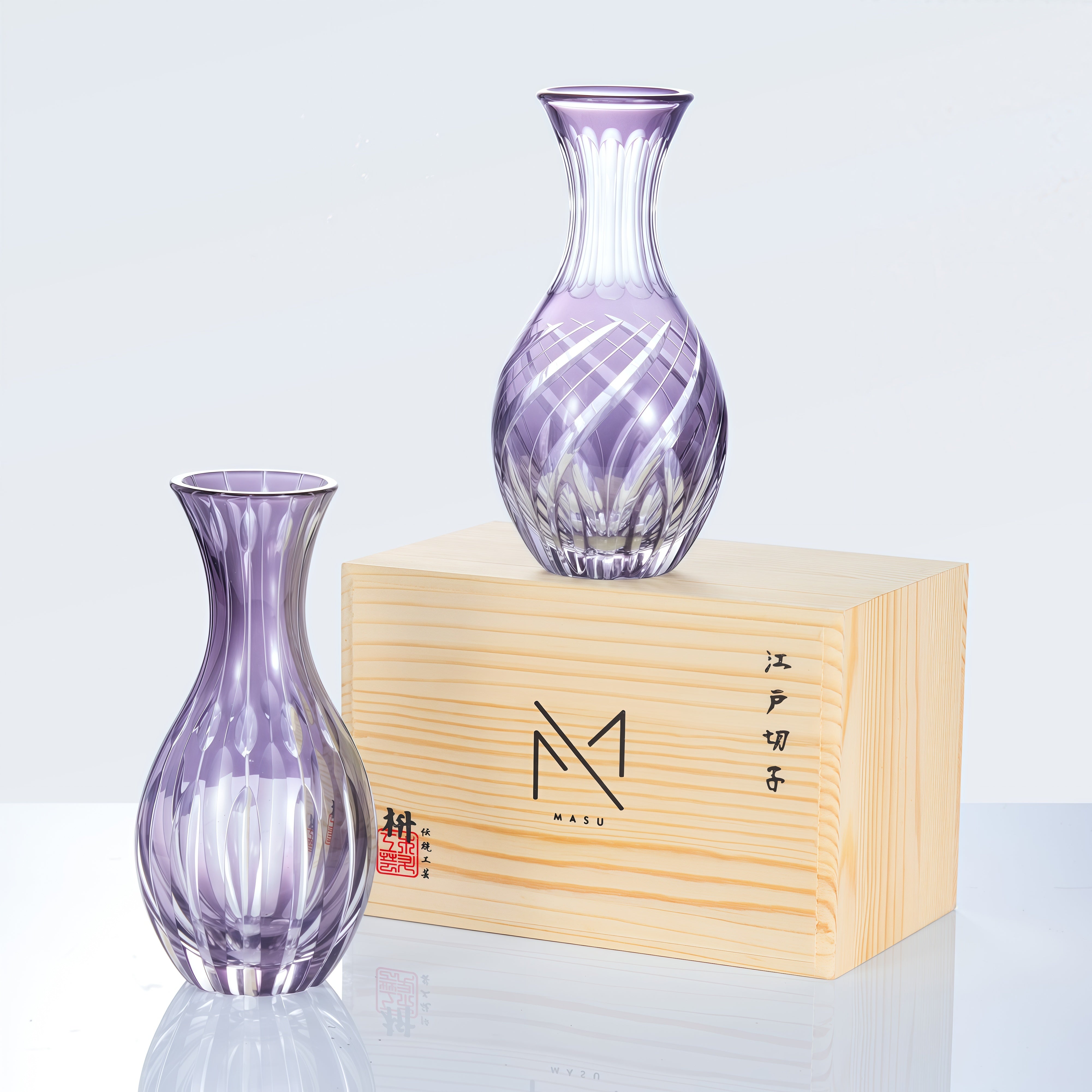 Edo Kiriko Handcrafted Murasaki Sake Collection