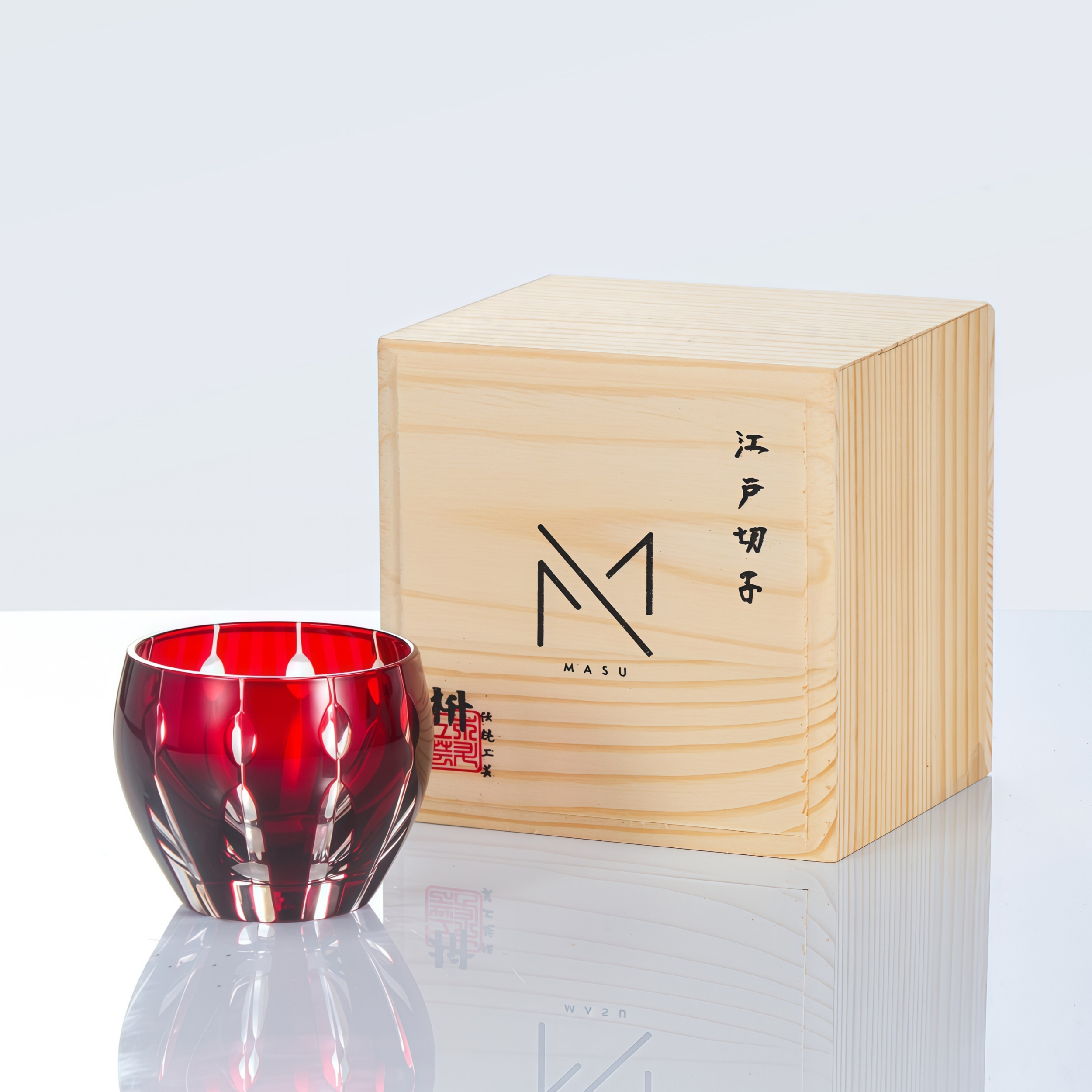 Edo Kiriko Handcrafted Midoriha Guinomi Sake Glass Collection