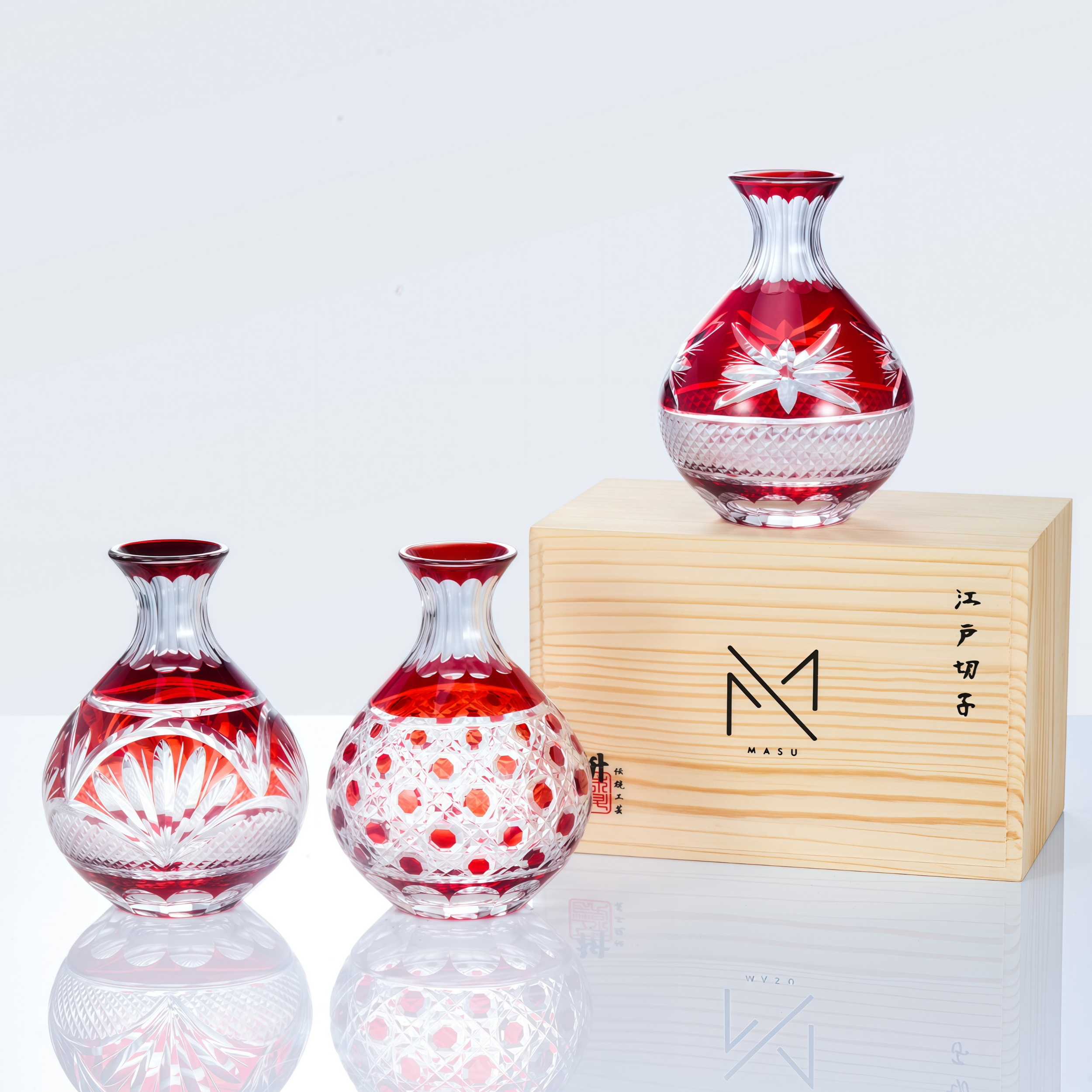 Edo Kiriko Handcrafted Akemizu Sake Collection