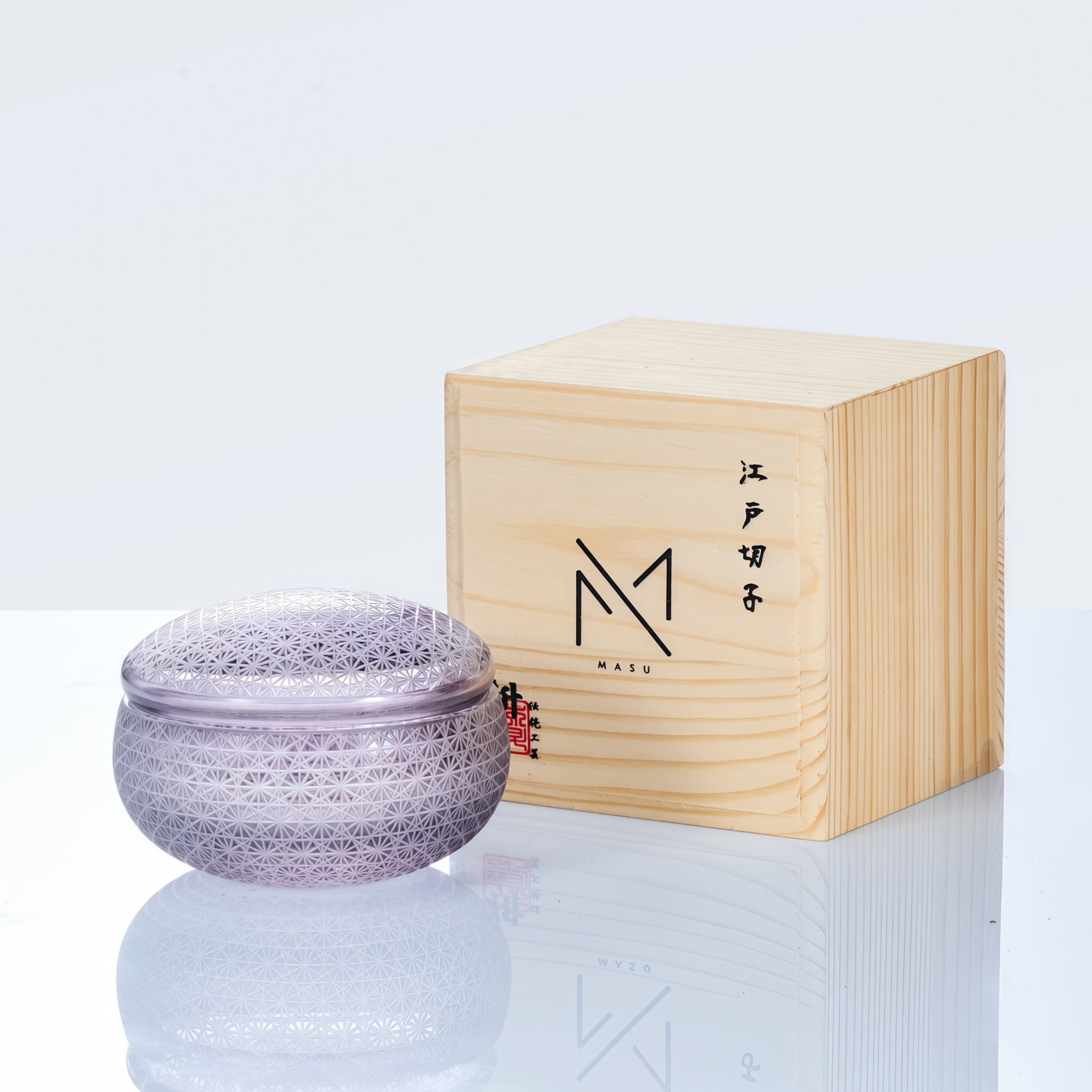 Edo Kiriko Handcrafted Shoun Lidded Glass Collection