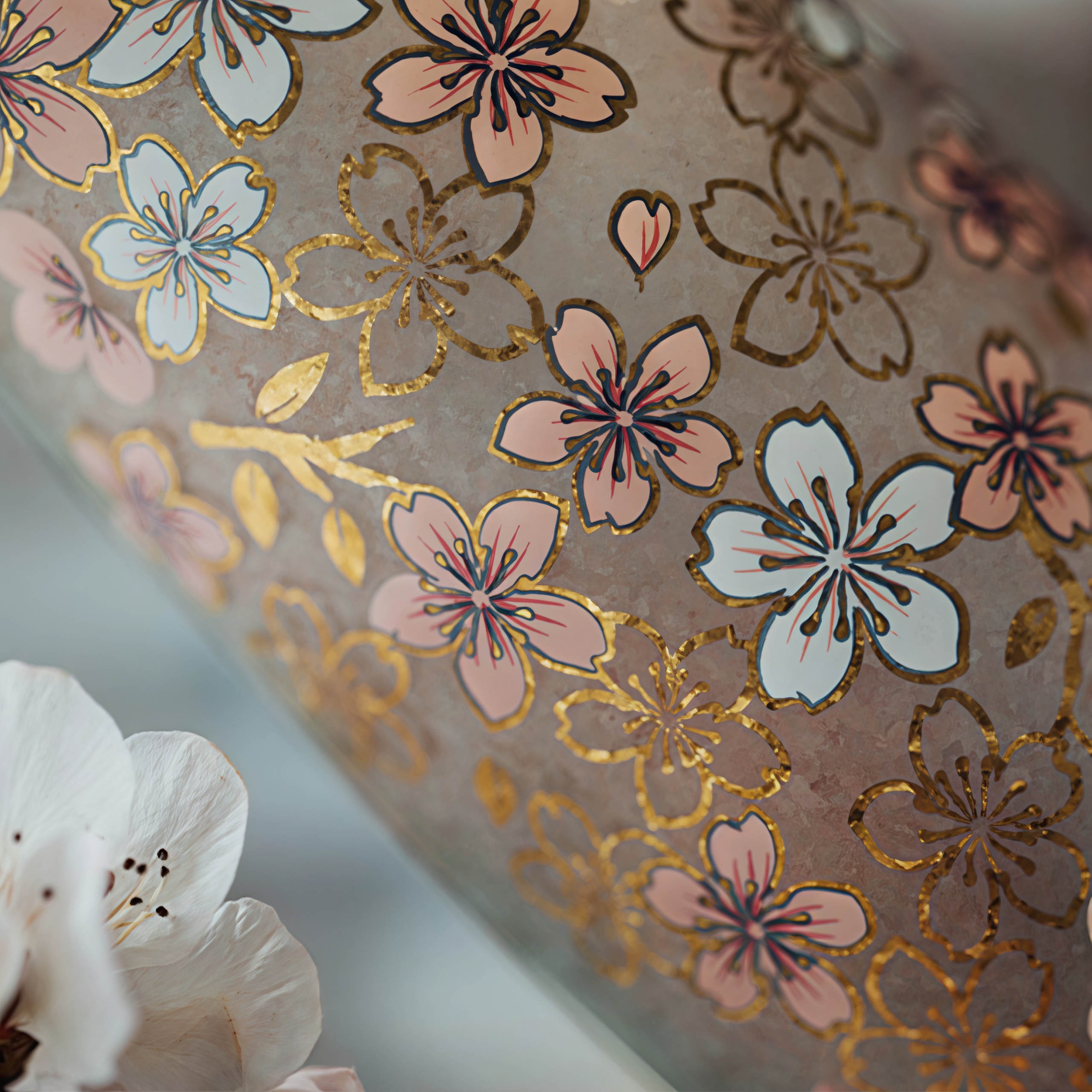 Aderia Sakura Kinpaku Glass Collection