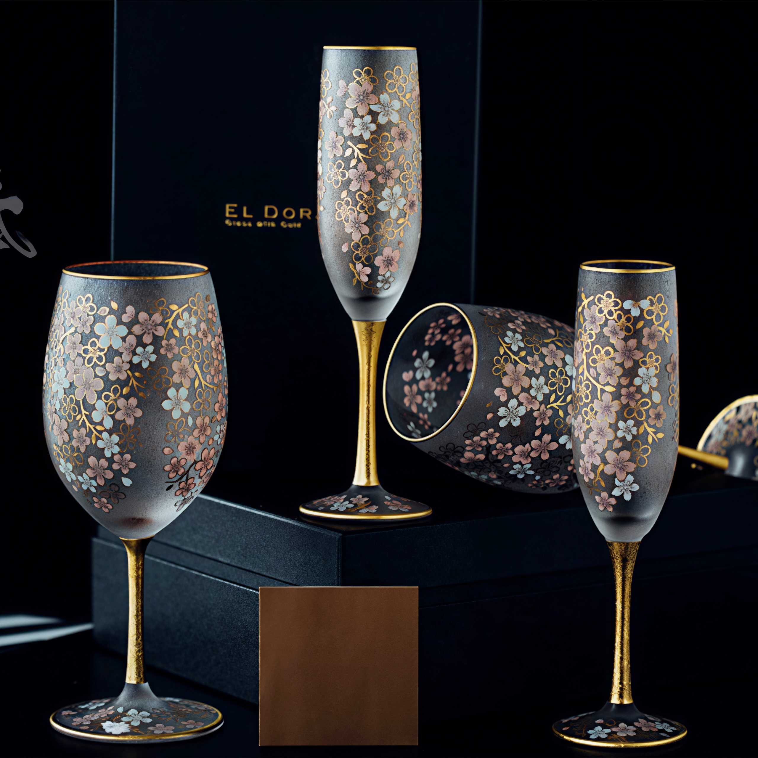 Aderia Sakura Kinpaku Glass Collection