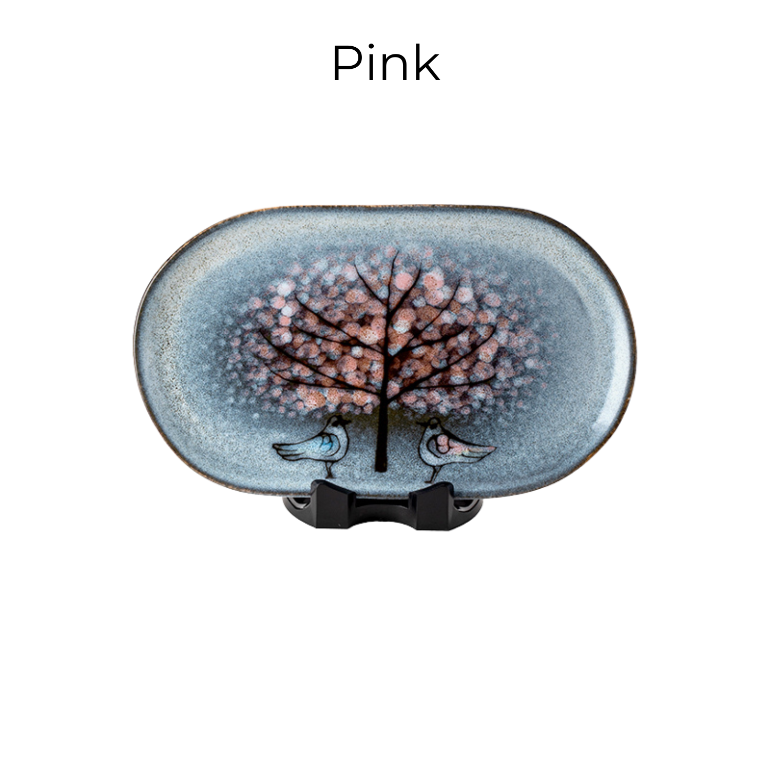 Nunobiki Ware Handcrafted Twin Sparrow Oval Platter