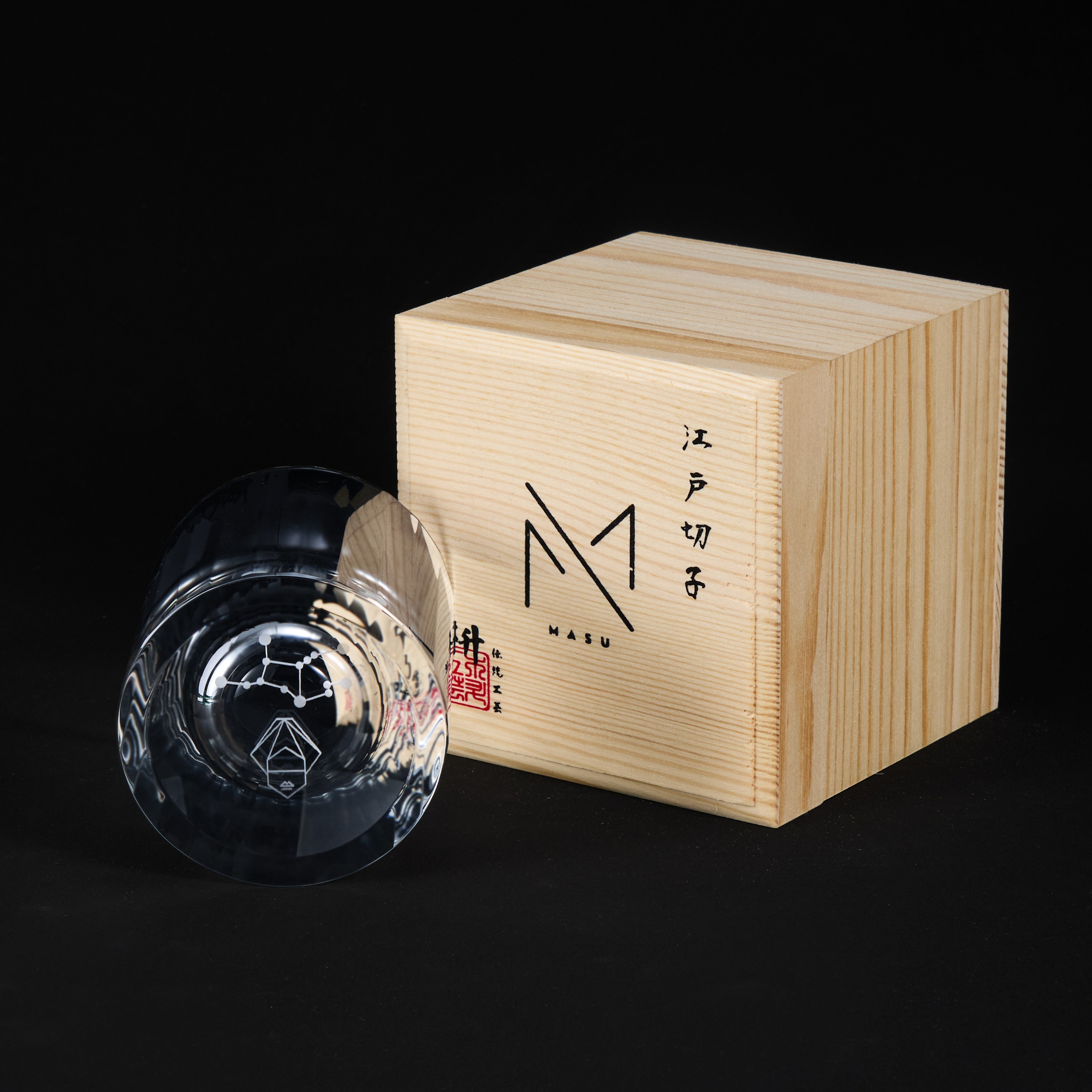 Edo Kiriko Handcrafted Zodiac Constellation Whisky Glass Collection With Wooden Box