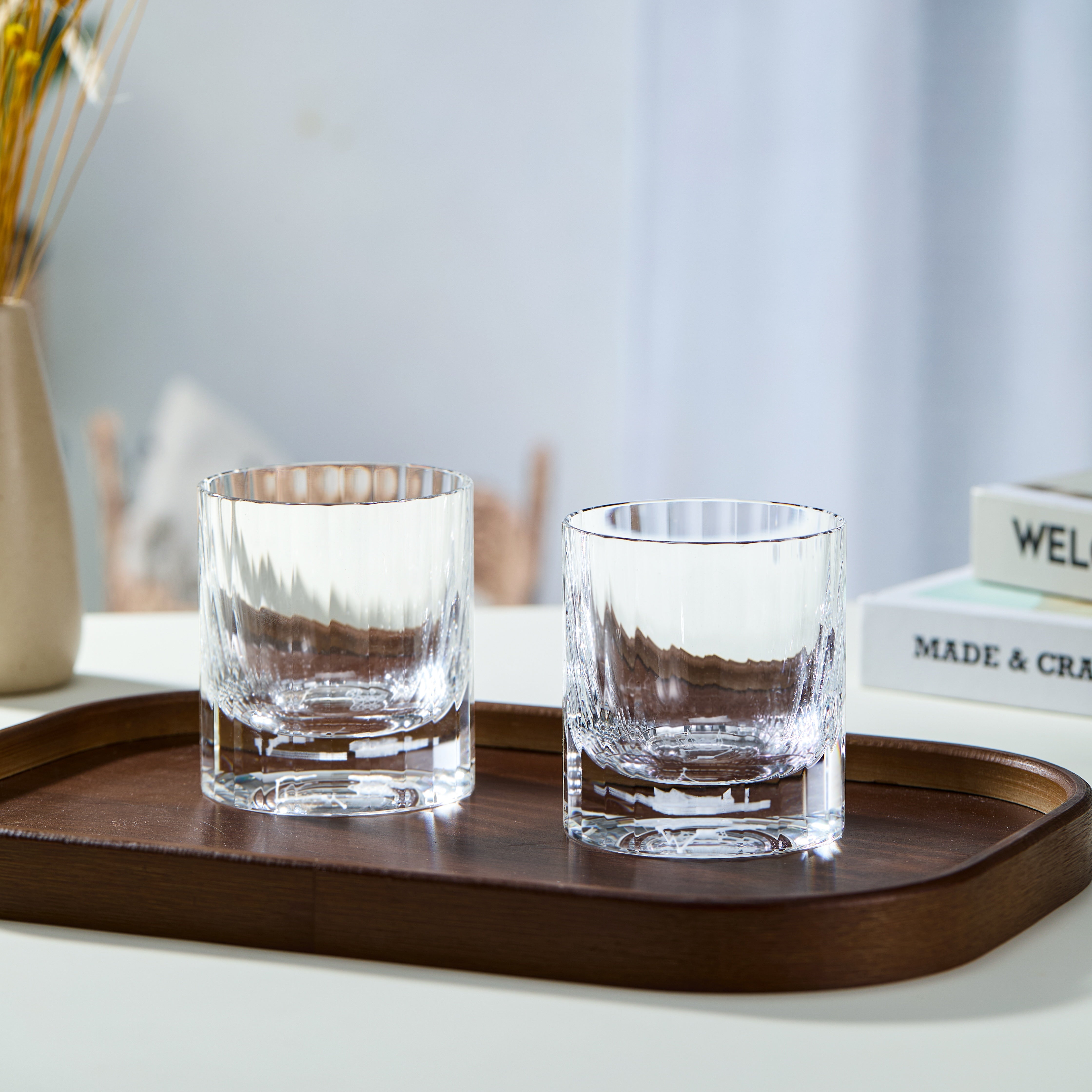Edo Kiriko Handcrafted Zodiac Constellation Whisky Glass Collection With Wooden Box