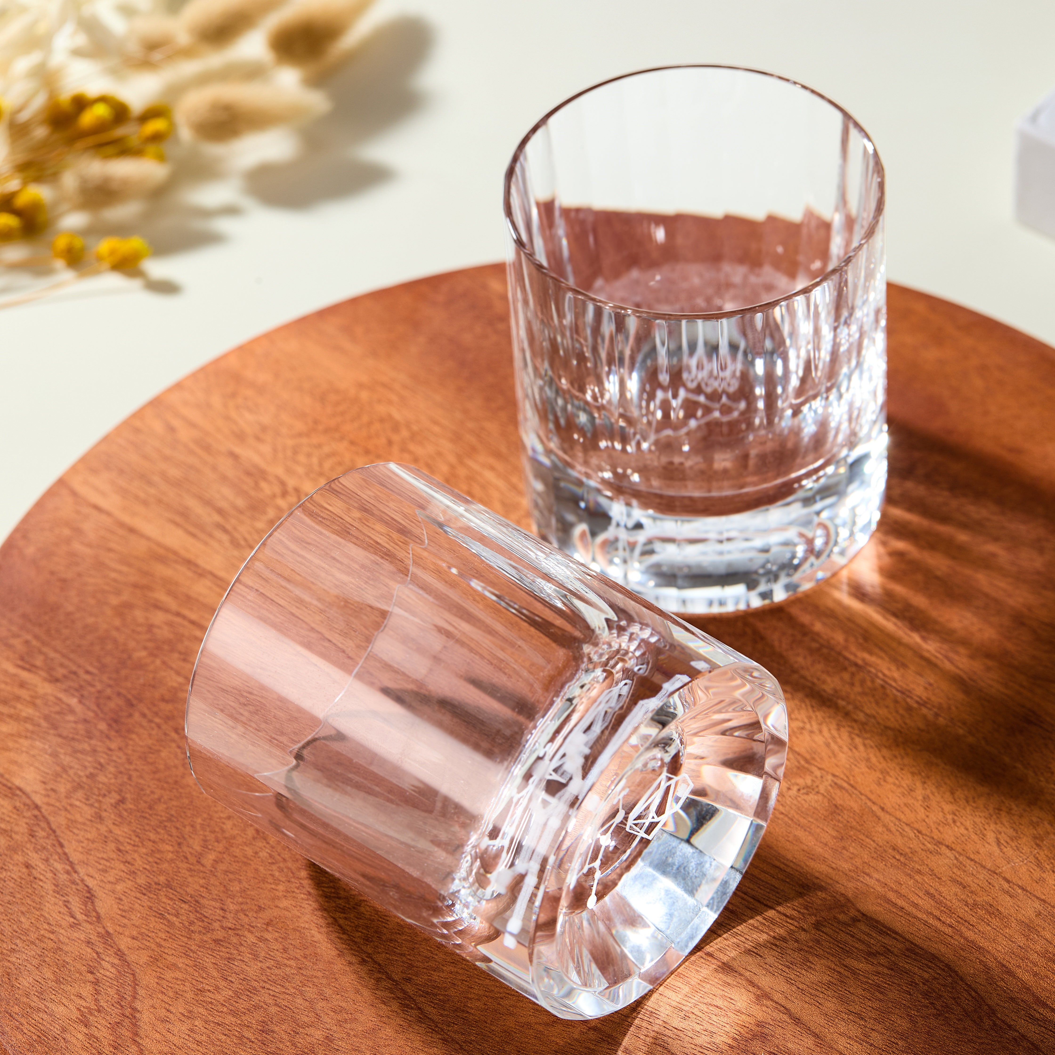 Edo Kiriko Handcrafted Zodiac Constellation Whisky Glass Collection With Wooden Box