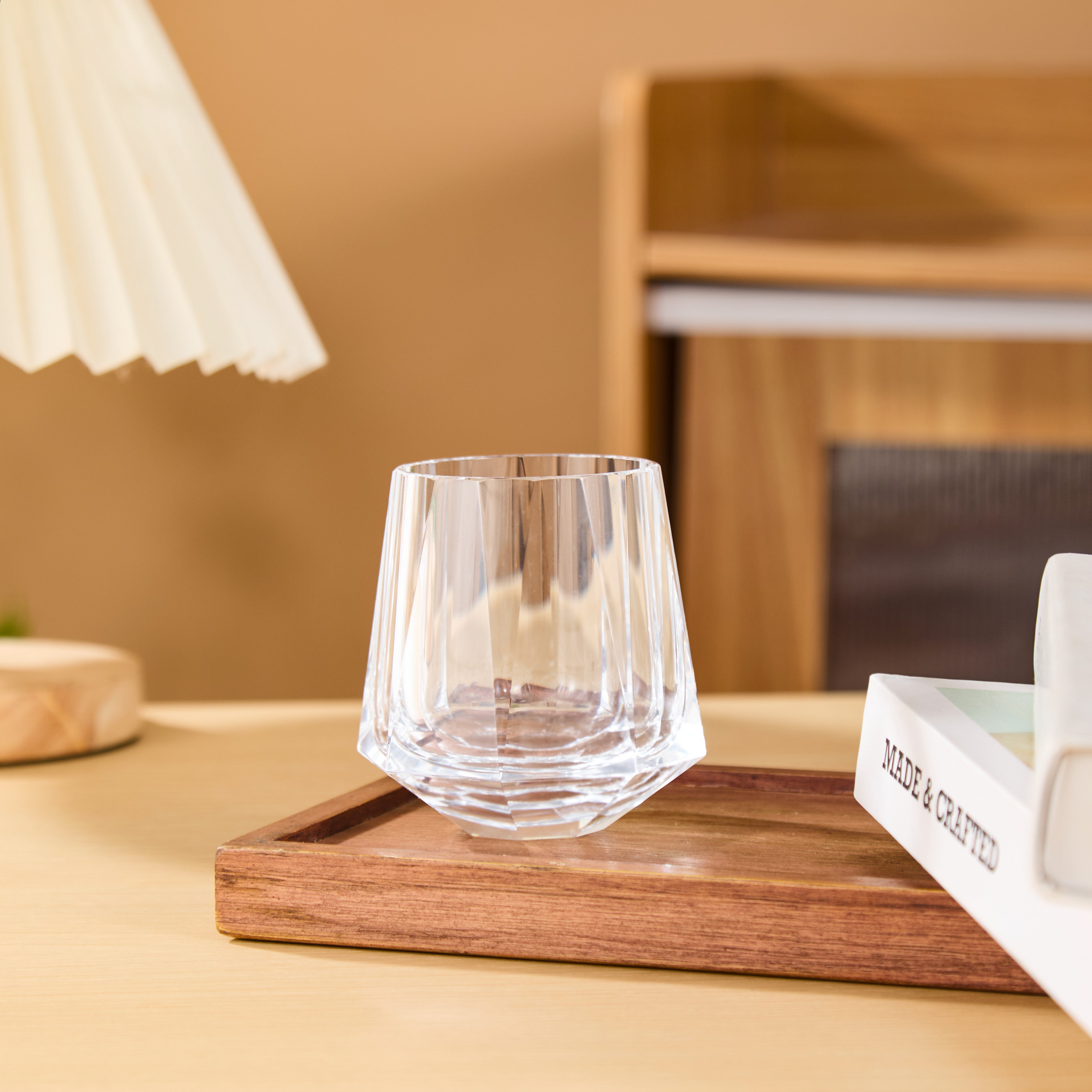 Edo Kiriko Handcrafted Hikari Tsuzumi Whisky Glass With Wooden Box