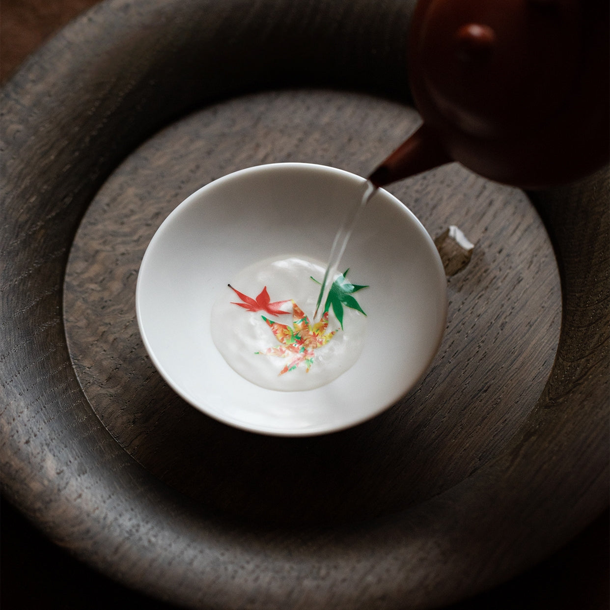 Ensemble de tasses à thé à fleurs chaudes thermochromiques Sakura Momiji en Mino Ware