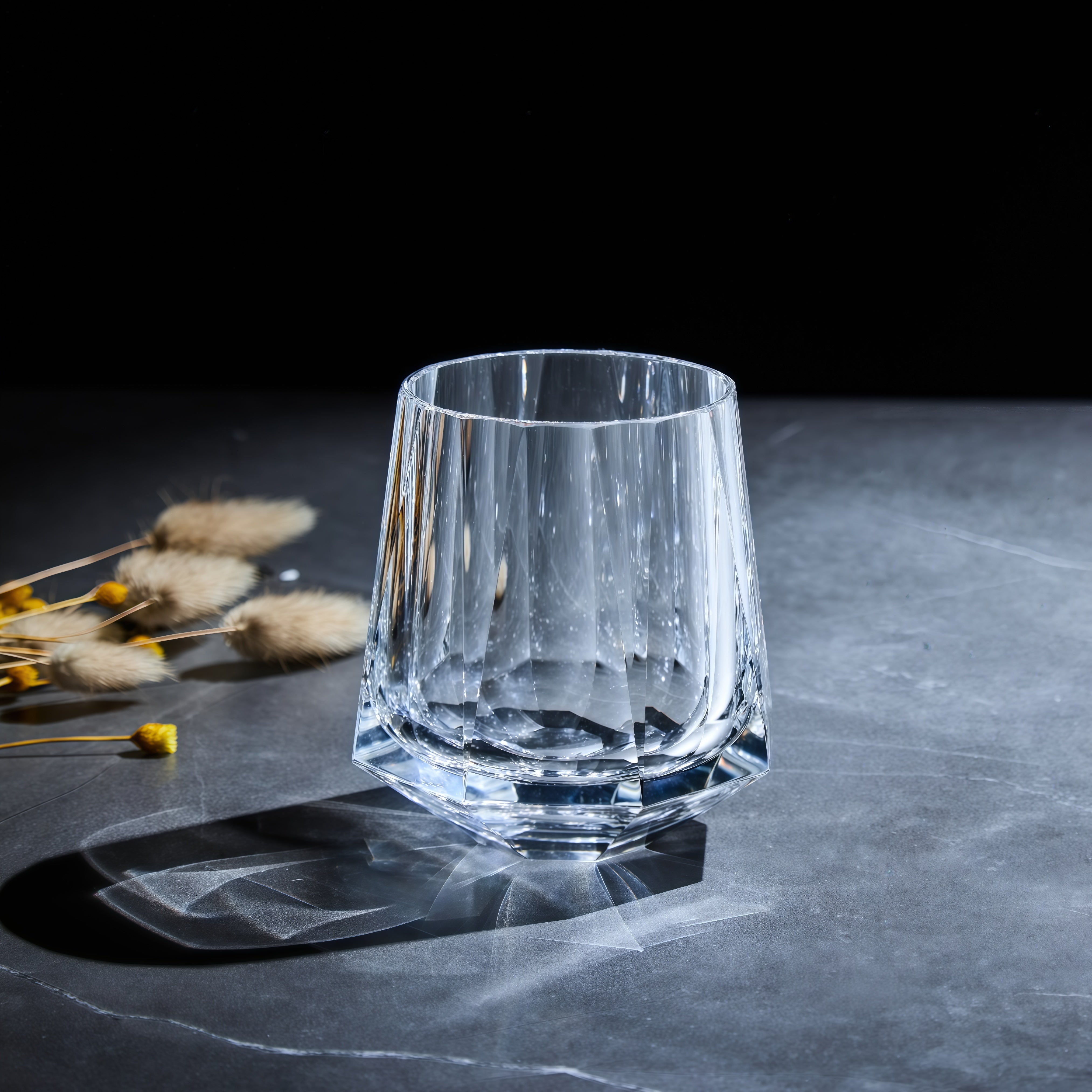Edo Kiriko Handcrafted Hikari Tsuzumi Whisky Glass With Wooden Box