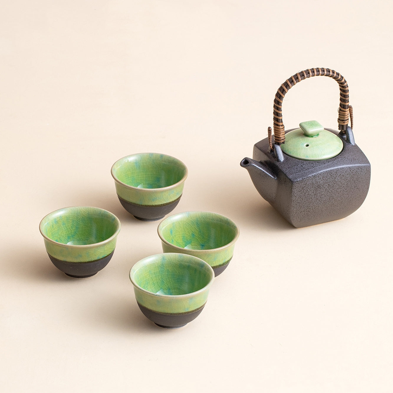 Mino Ware Shunsui Ceramic Teapot Set