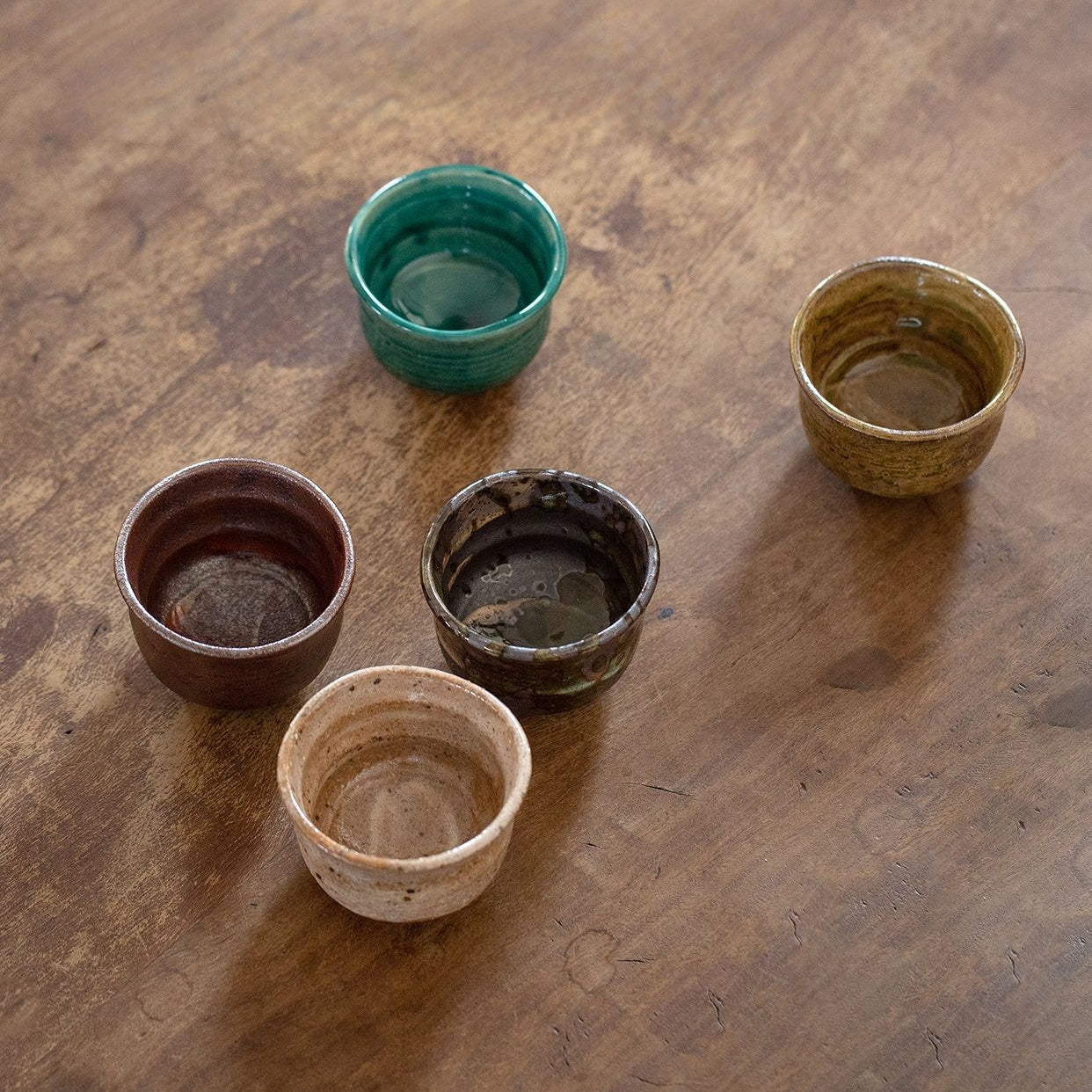 Touji Mino Ware Natural Wave Tea Cup Set of Five