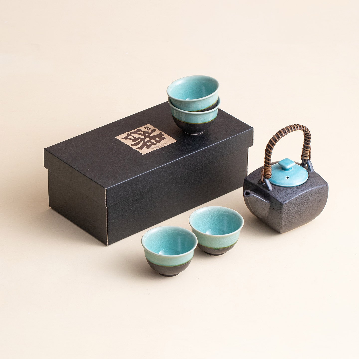 Mino Ware Aonami Ceramic Tea Set