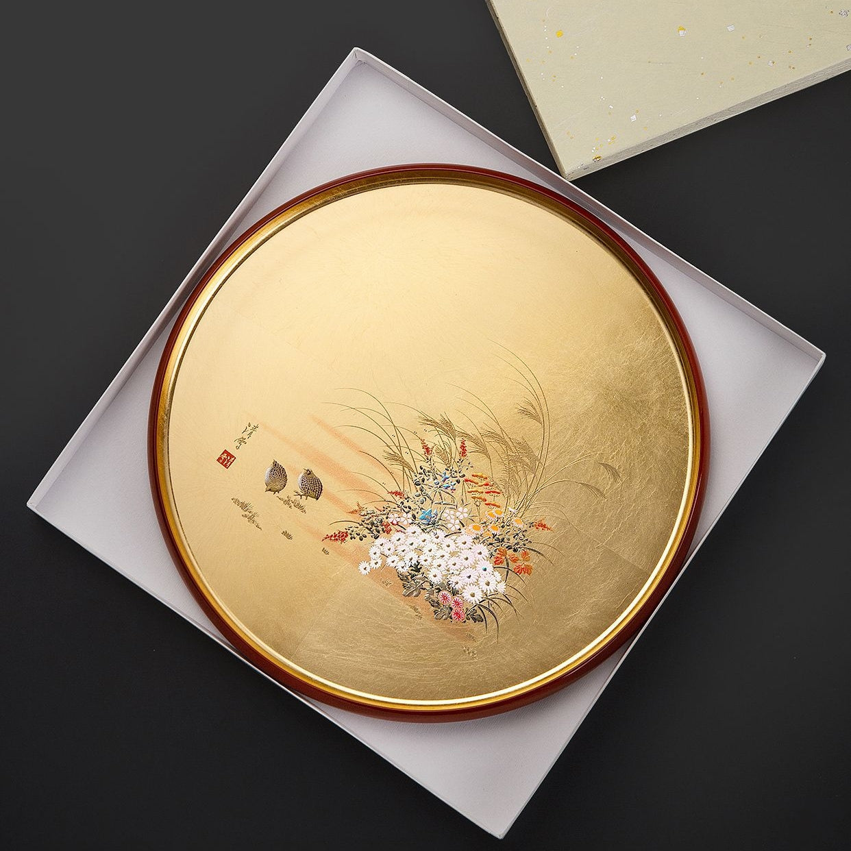 Yamanaka Shikki Gold Foil Round Tray
