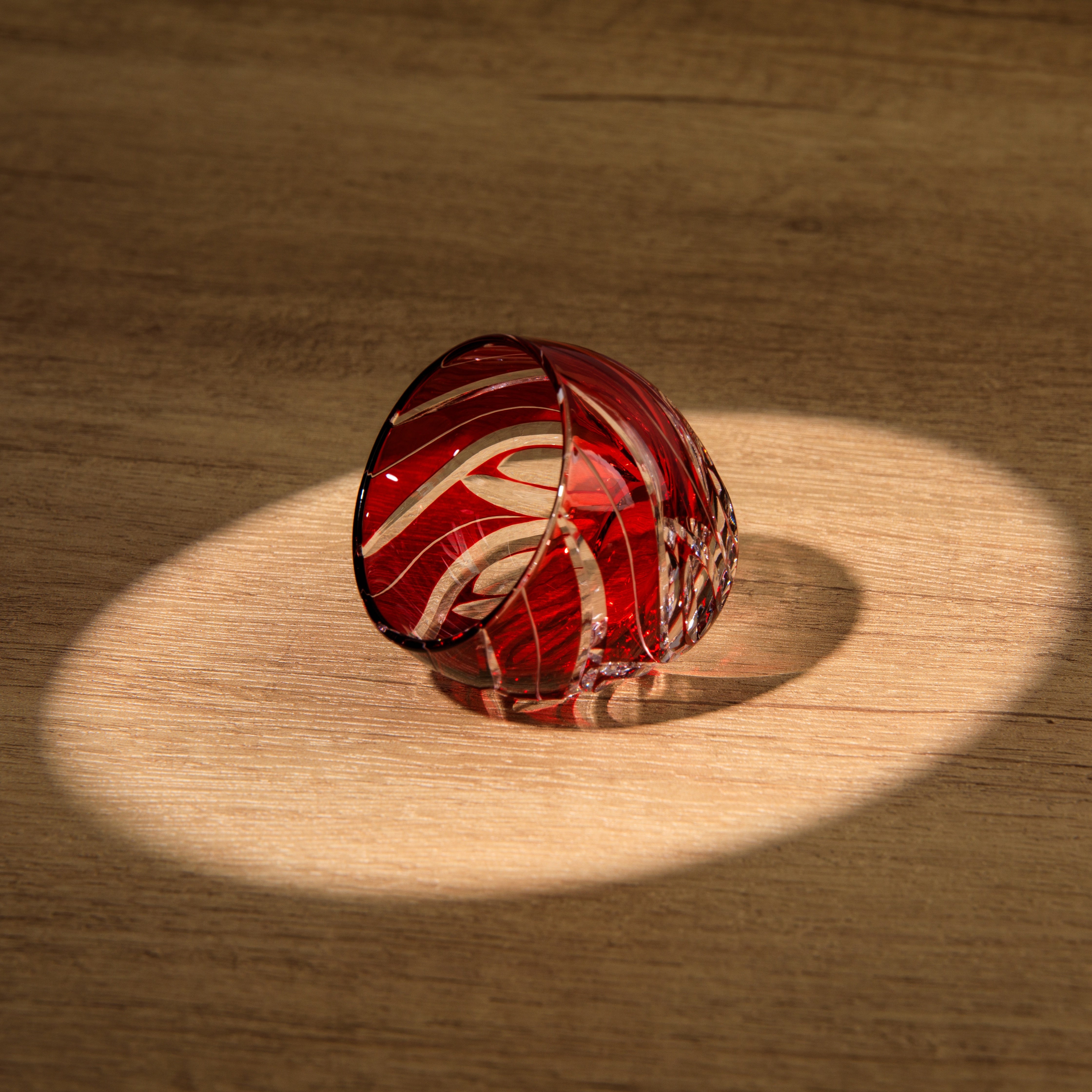 Edo Kiriko Handcrafted Aka Sake Glass Collection