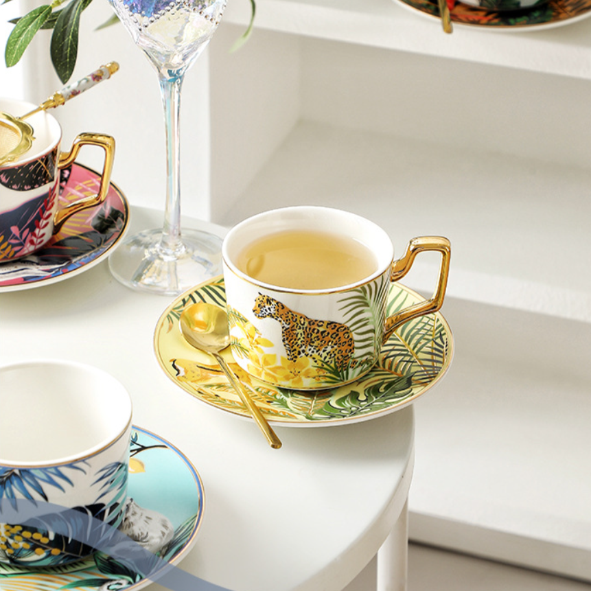 Handcrafted Rainforest Theme Ceramic Tea Cup Gift Sets - MASU