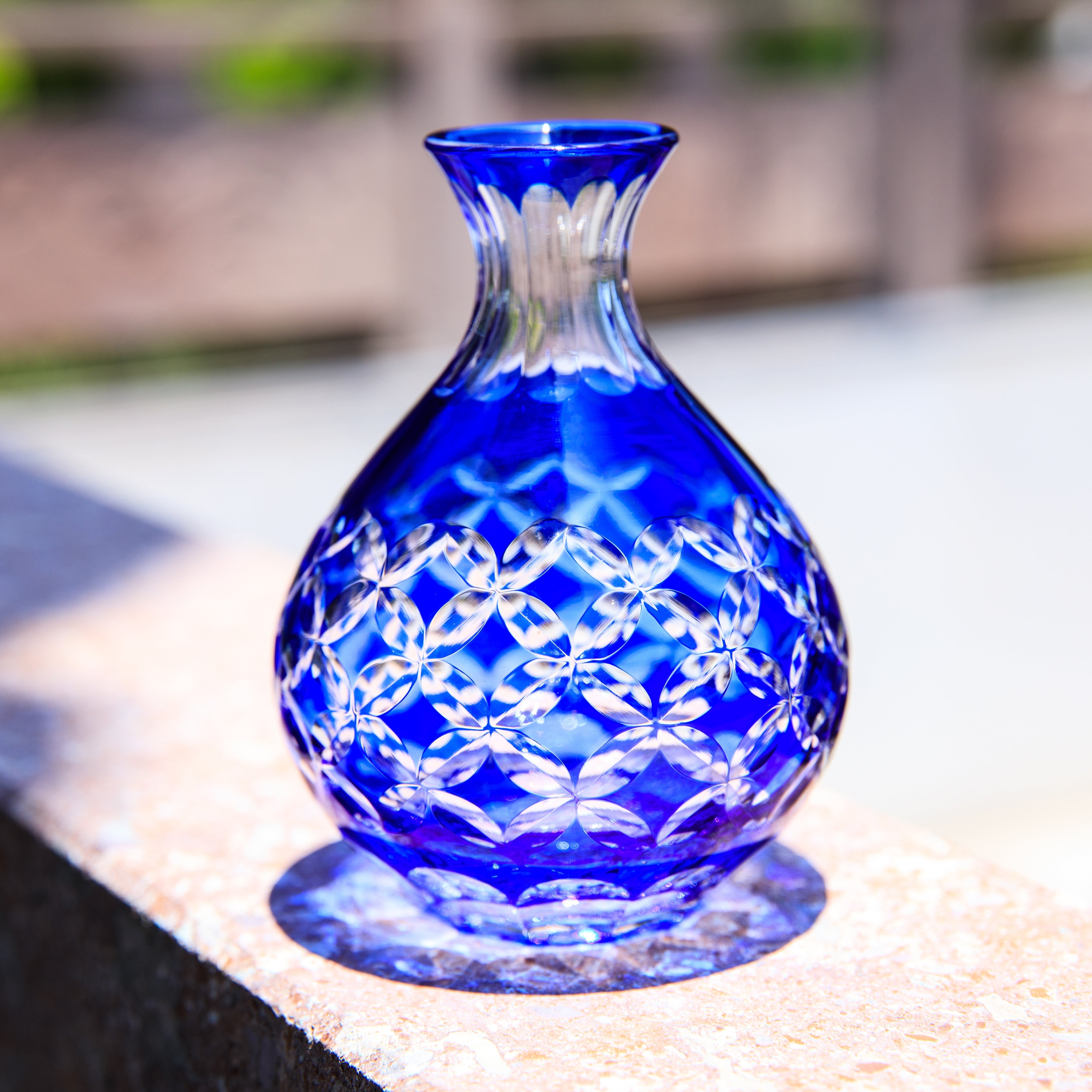 Edo Kiriko Handcrafted Ruri Sake Glass Collection