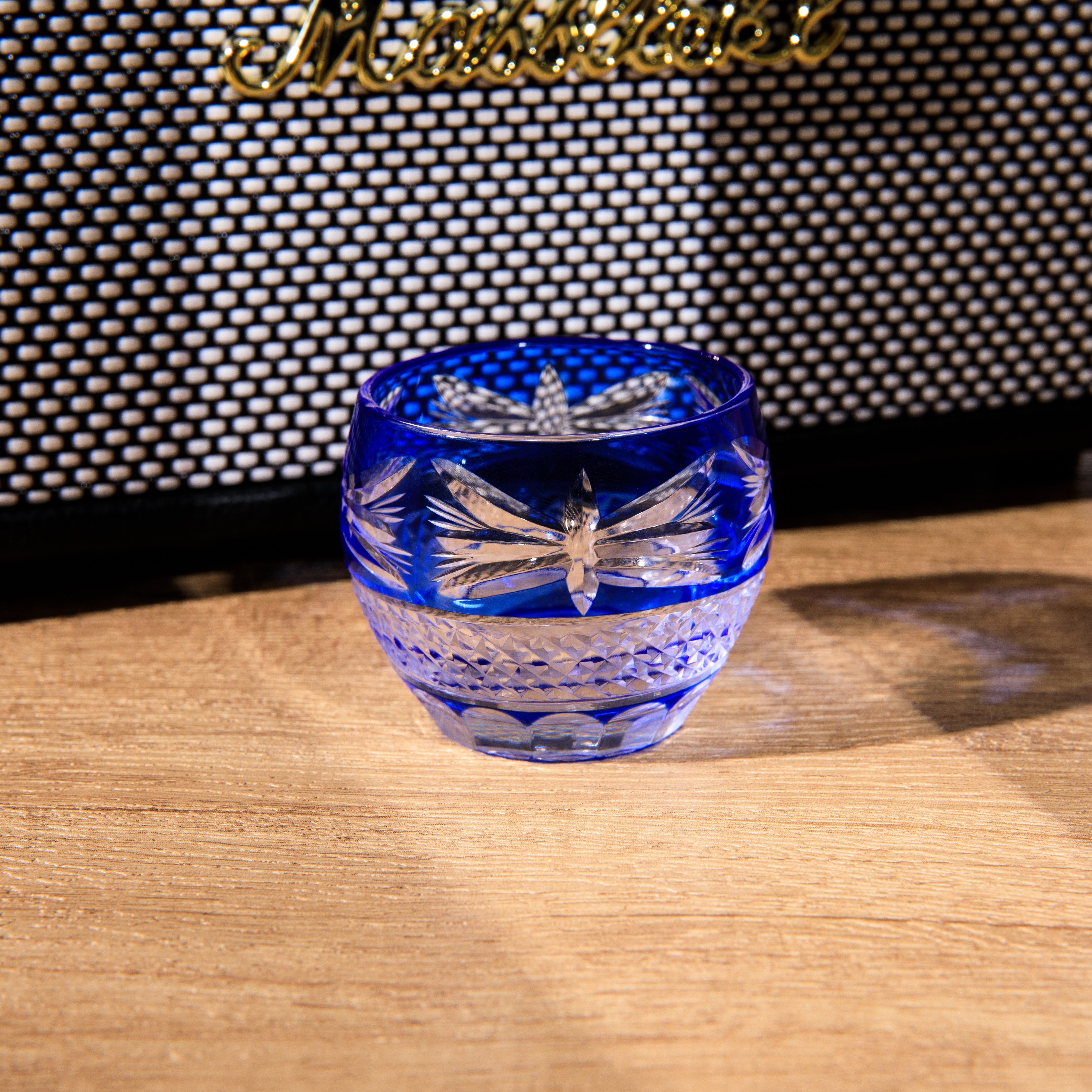 Edo Kiriko Handcrafted Ruri Ochoko Sake Glass Collection