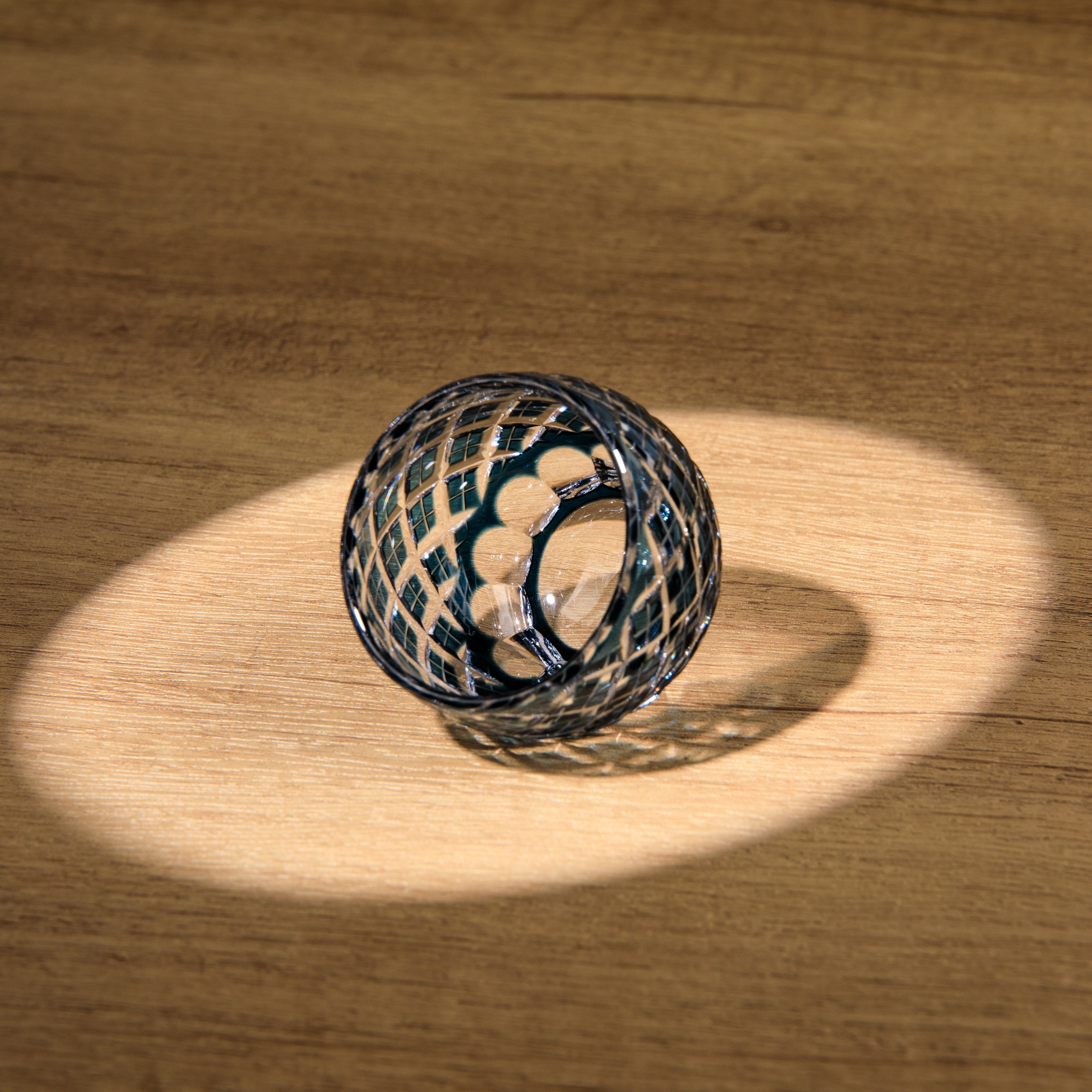Edo Kiriko Handcrafted Ruri Ochoko Sake Glass Collection