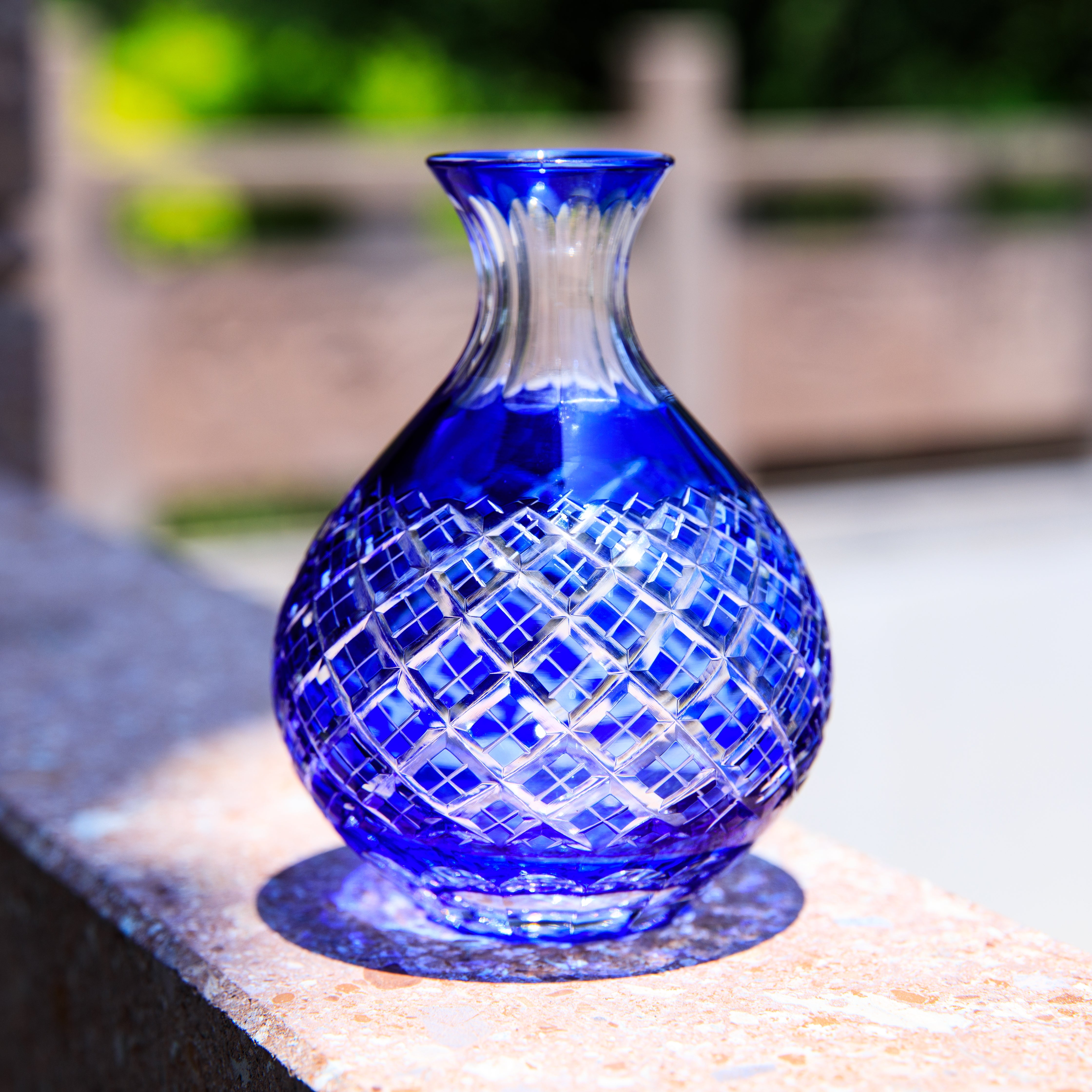 Edo Kiriko Handcrafted Ruri Sake Glass Collection