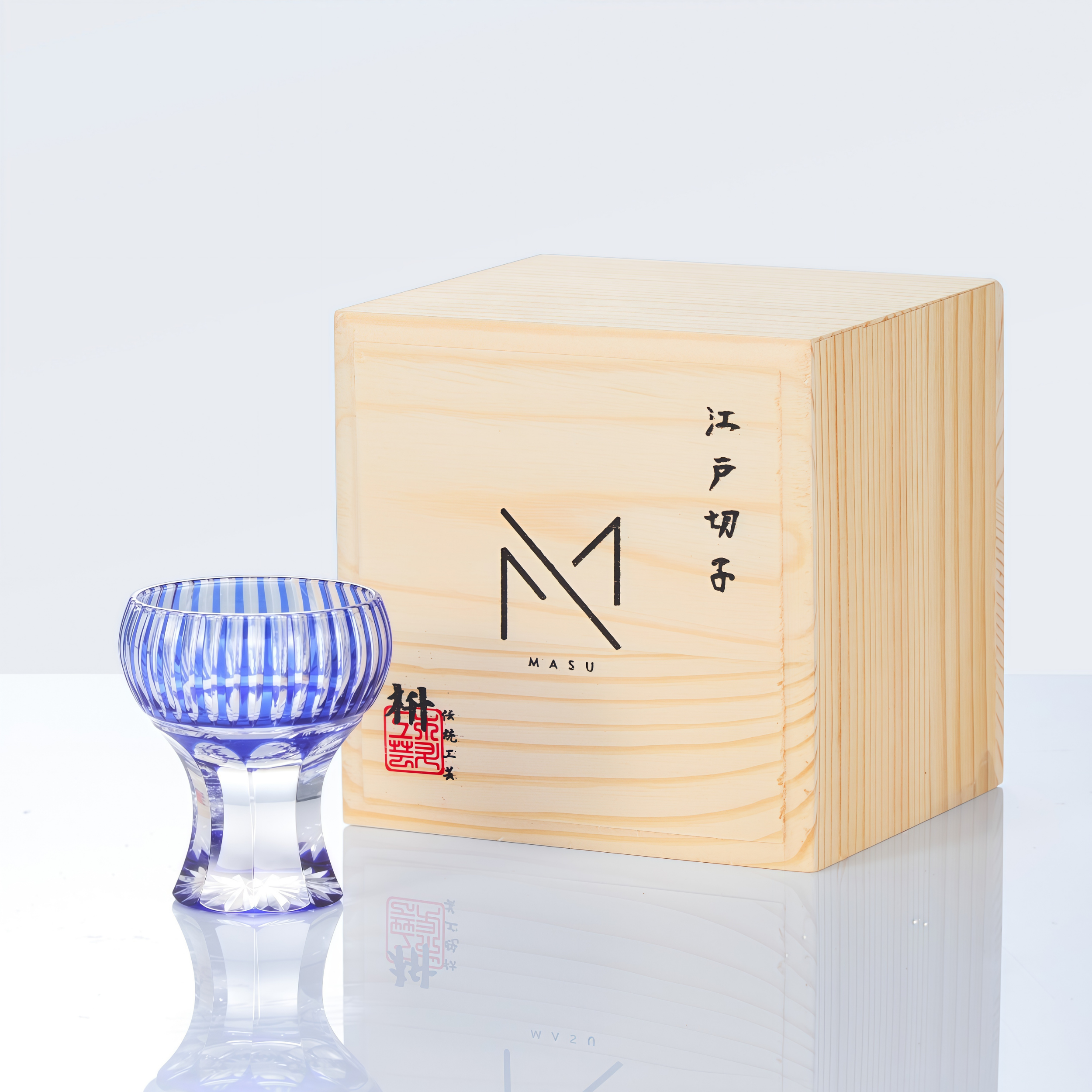 Edo Kiriko Handcrafted Kinpu Sake Glass Collection