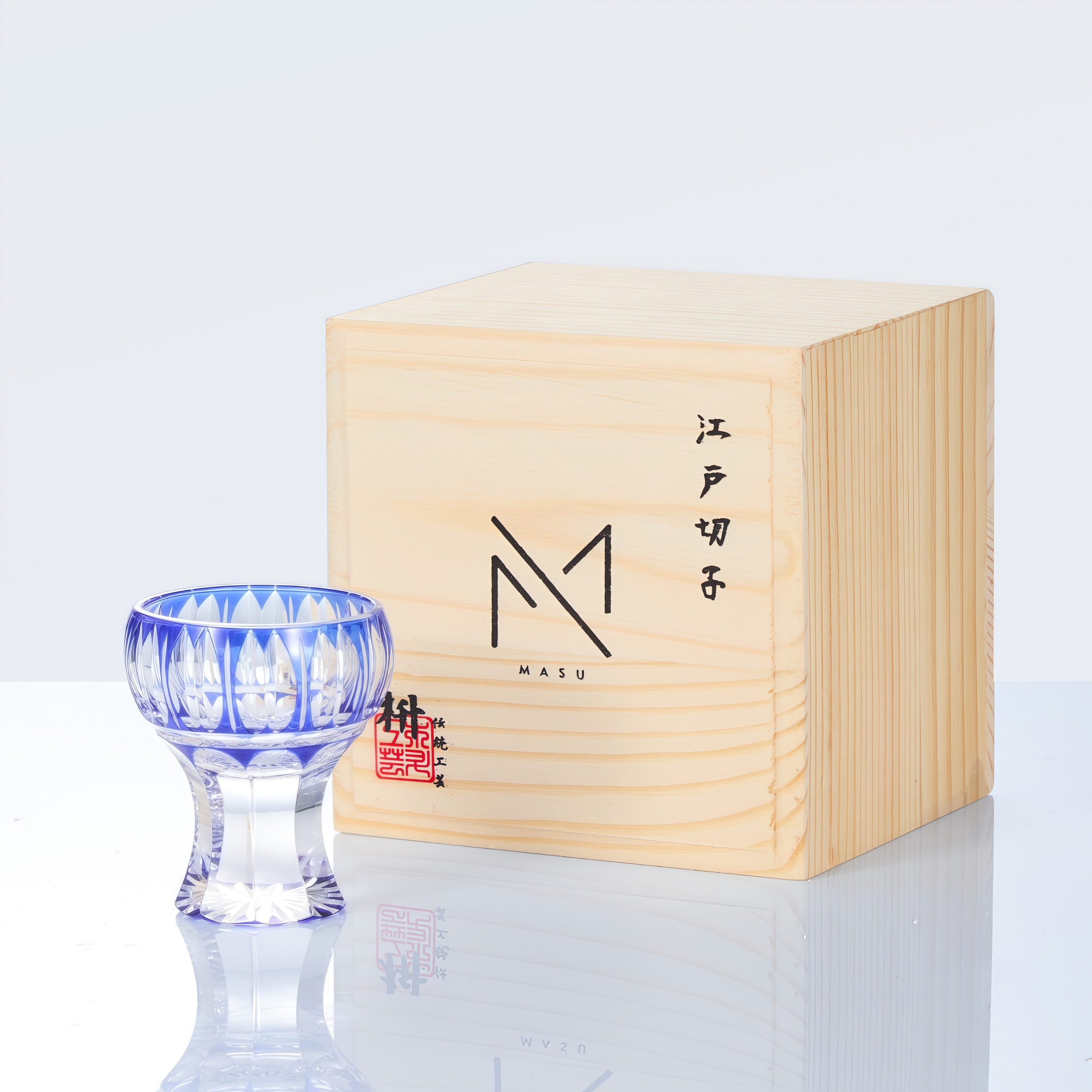 Edo Kiriko Handcrafted Kinpu Sake Glass Collection