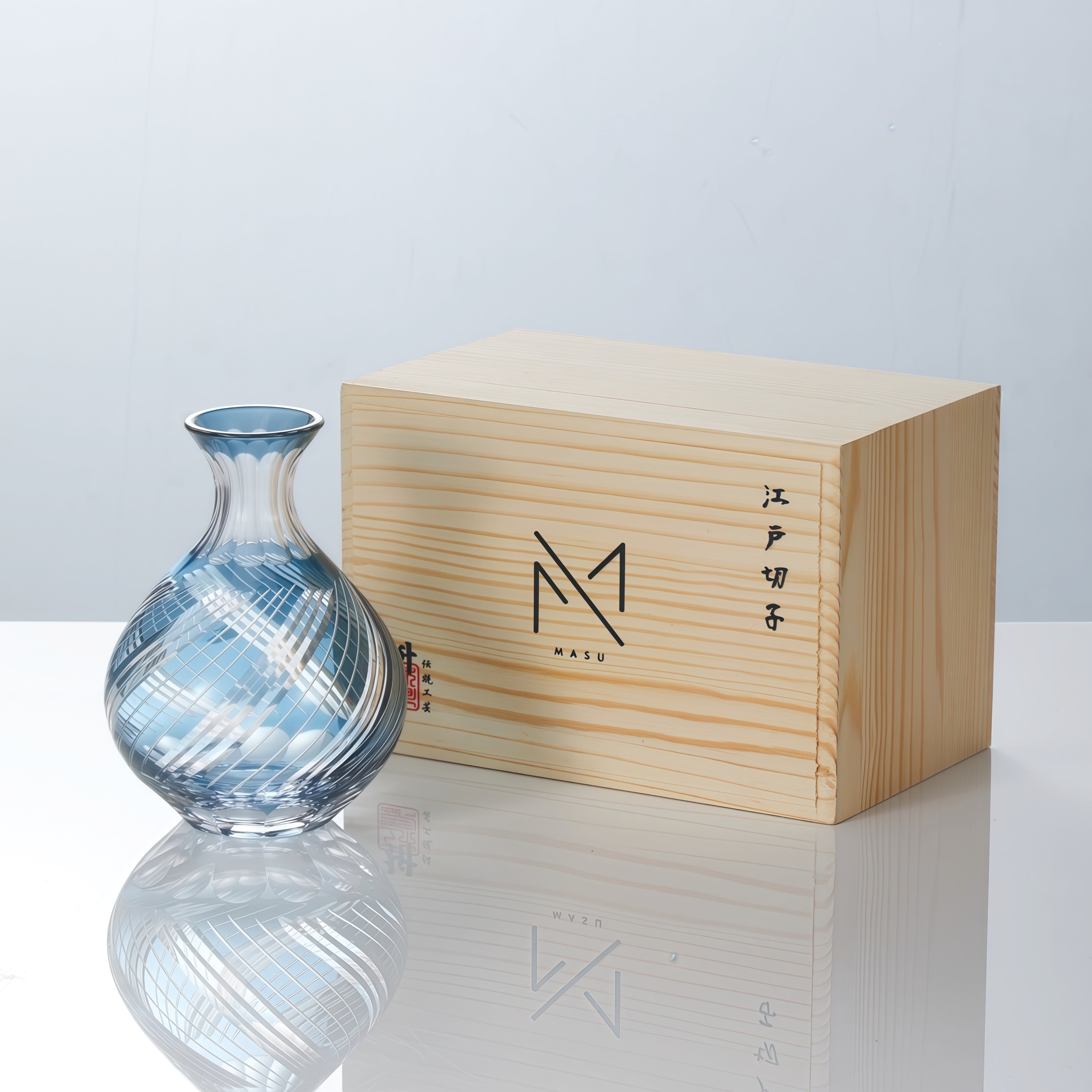 Edo Kiriko Handcrafted Ao Sake Glass Collection
