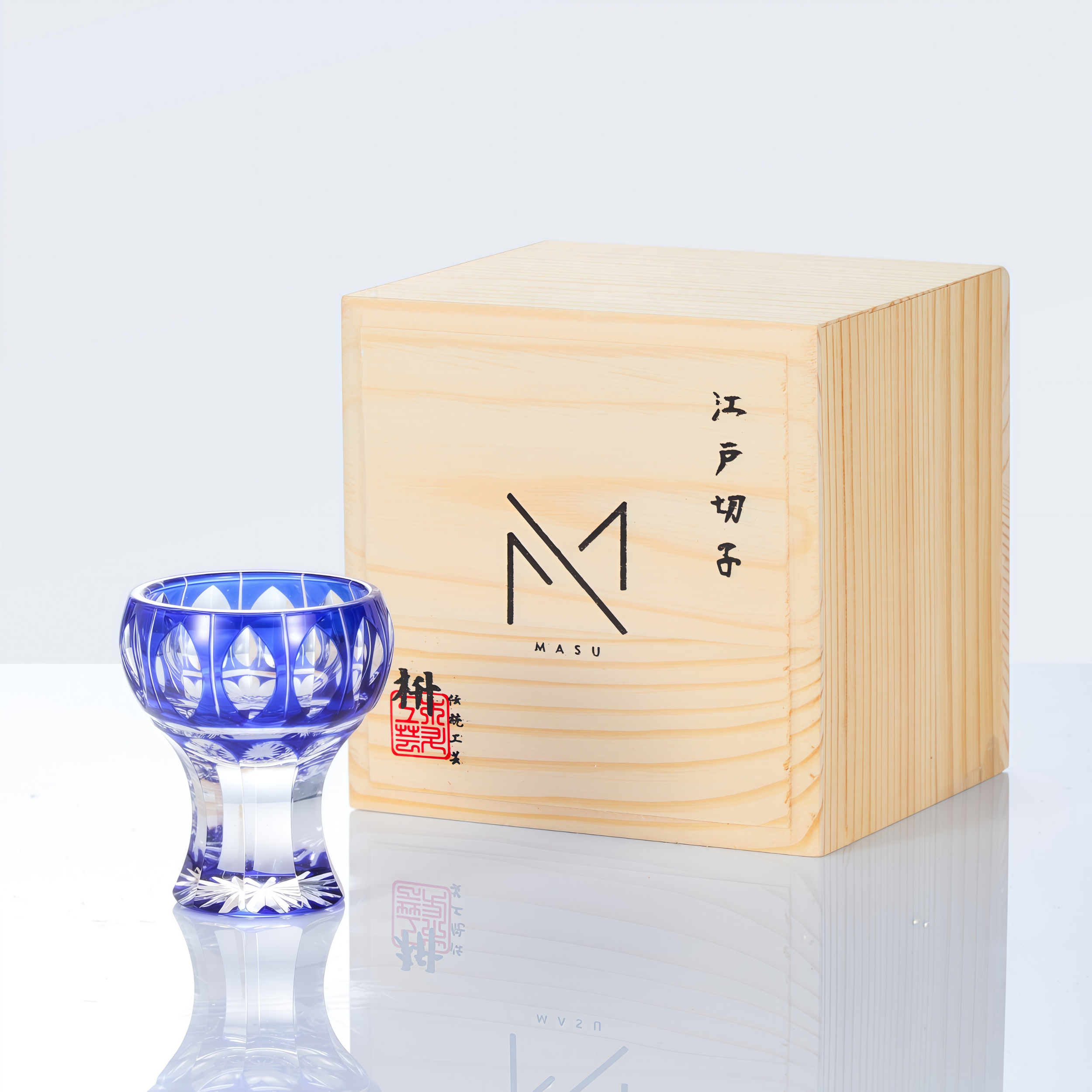 Edo Kiriko Handcrafted Kinpu Sake Glass Collection