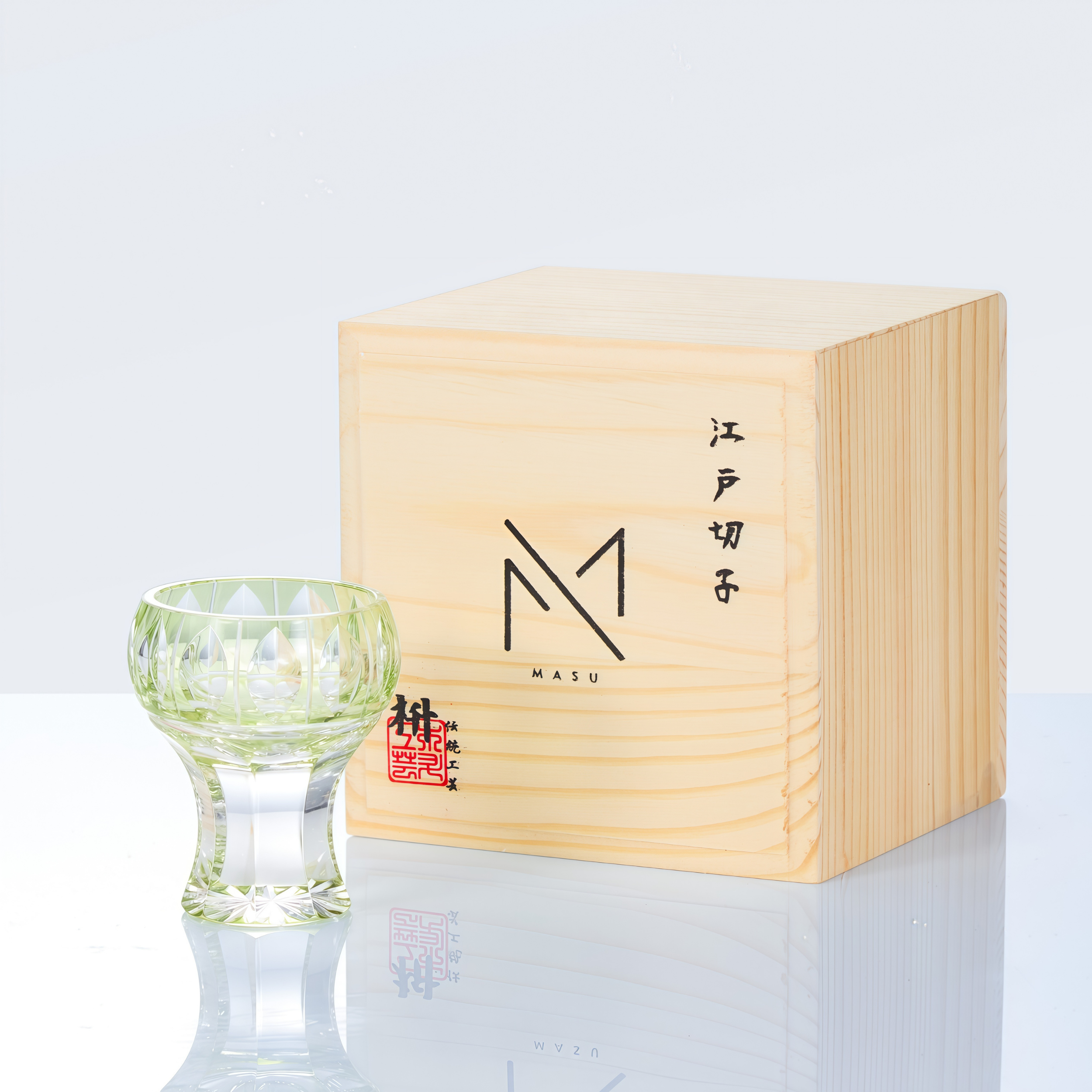 Edo Kiriko Handcrafted Kinpu Sake Glass Collection