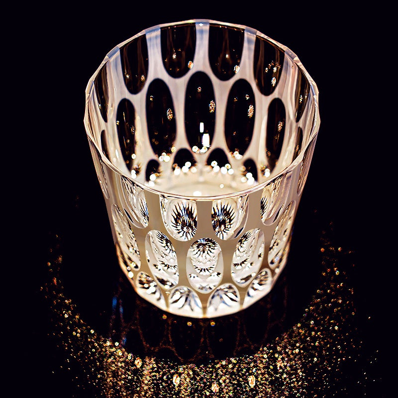 Edo Kiriko Handcrafted Shiro Ripple Whisky Glass With Wooden Box