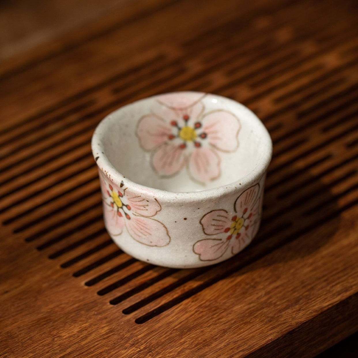 Hatsuichi Mino Ware Hana Nagare Handcrafted Tea Cup Set of Five