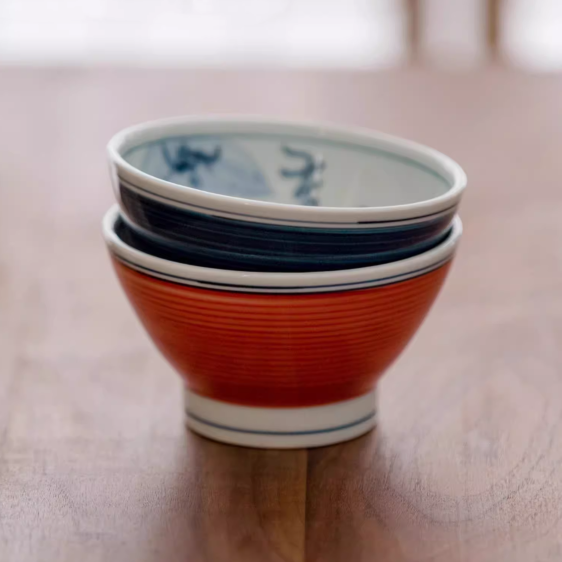 Hatsuichi Arita Ware Tafuku Ceramic Couple Bowl Set of Two