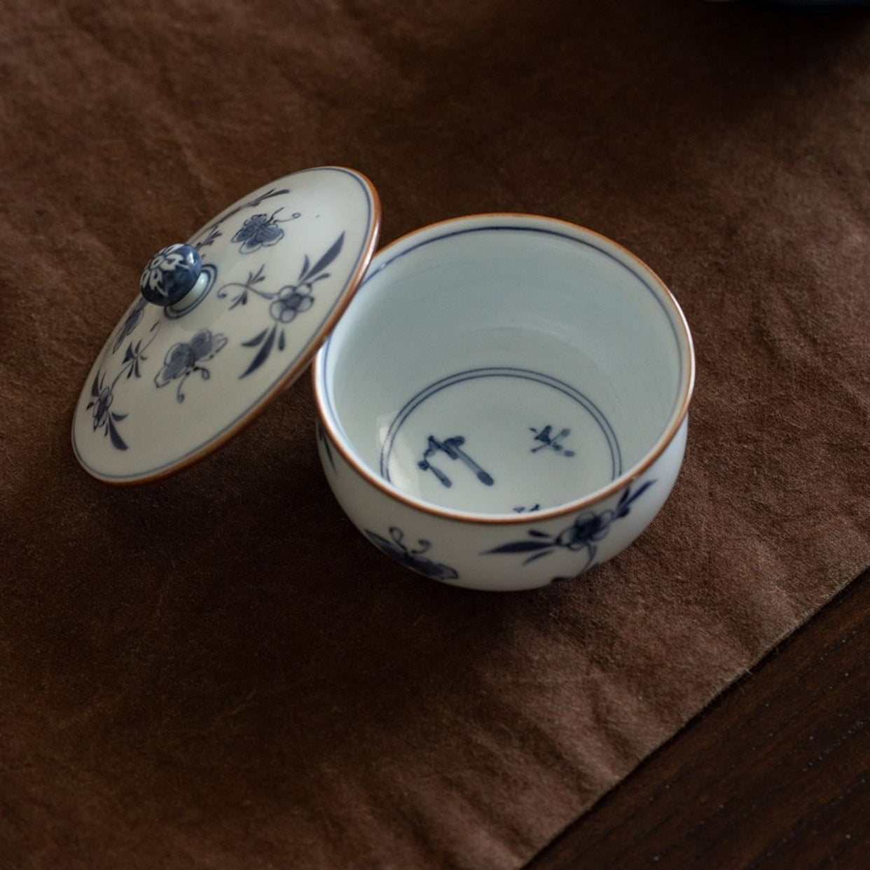 Arita Ware Hana Chobu Lidded Teacup Set of Five