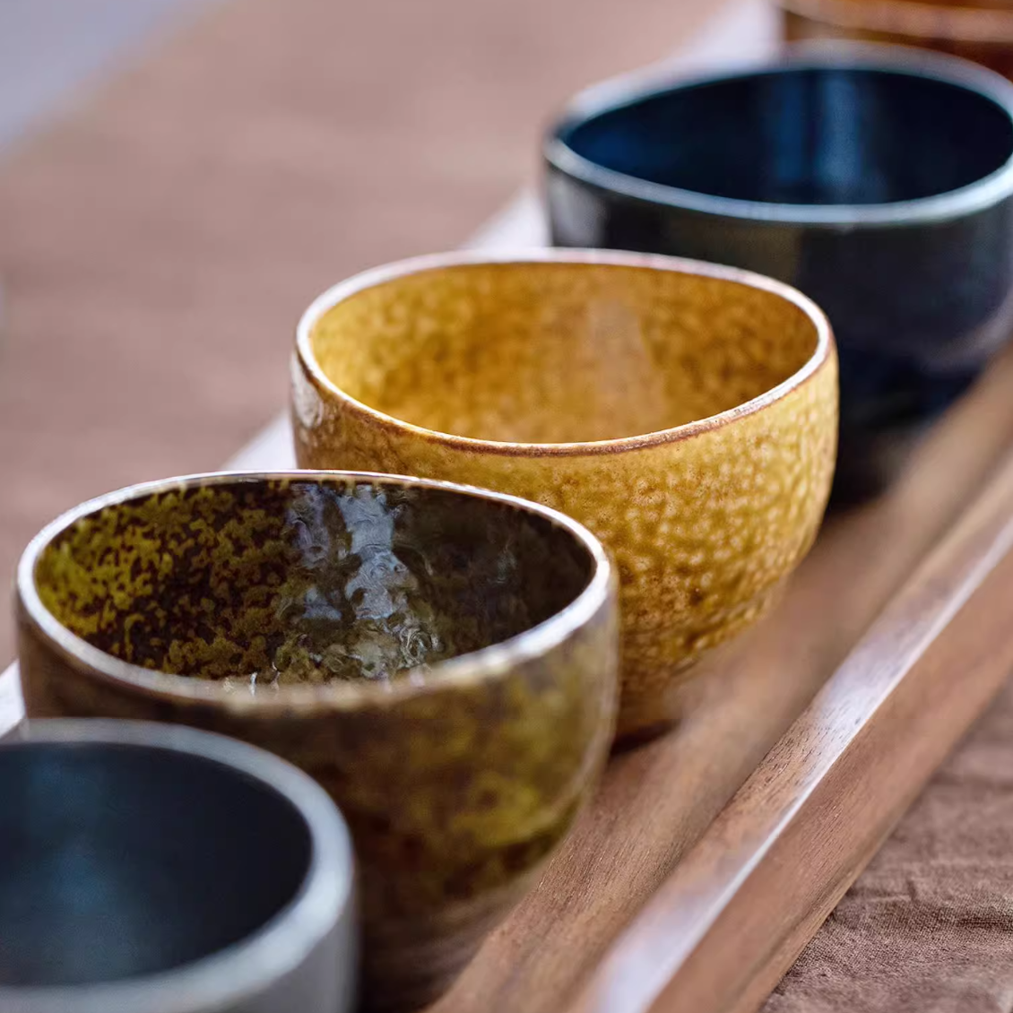 Mino Ware Autumn Harmony Tea Cup Set of Five