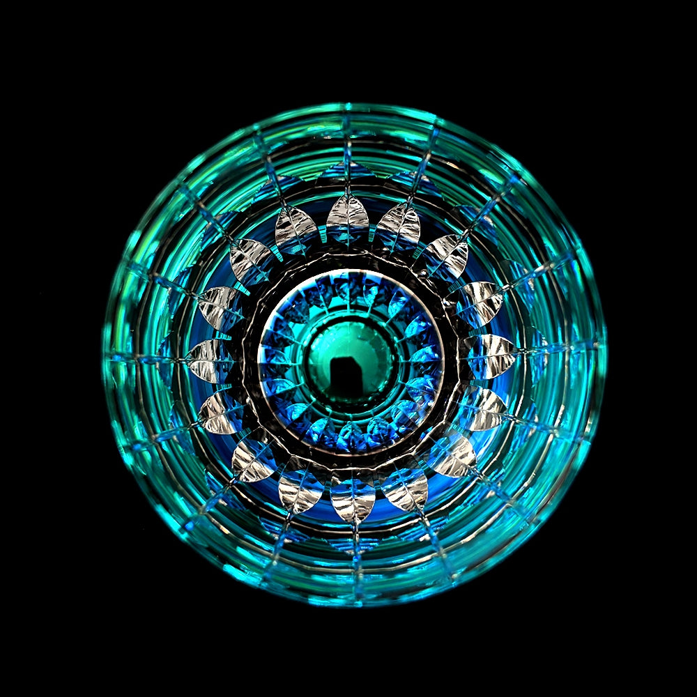 Edo Kiriko Handcrafted Crystal Royale Iridescent Whisky Glass with Wooden Box
