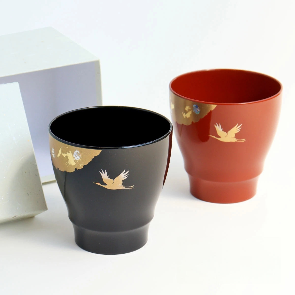 Yamanaka Shikki Handcrafted Koku Tsuru Furii Kappu Set