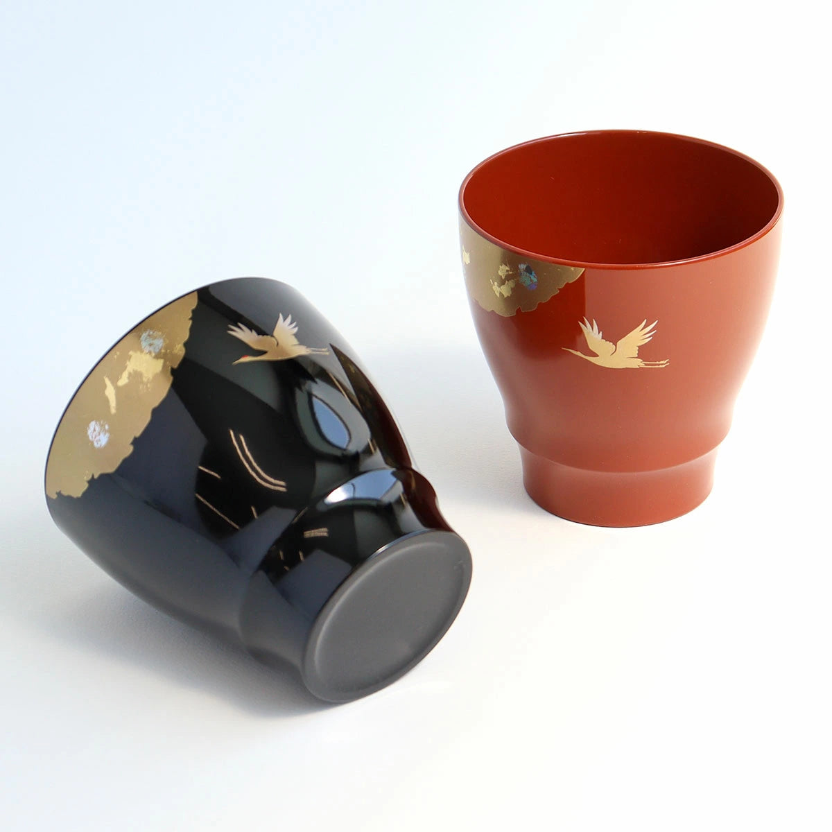 Yamanaka Shikki Handcrafted Koku Tsuru Furii Kappu Set