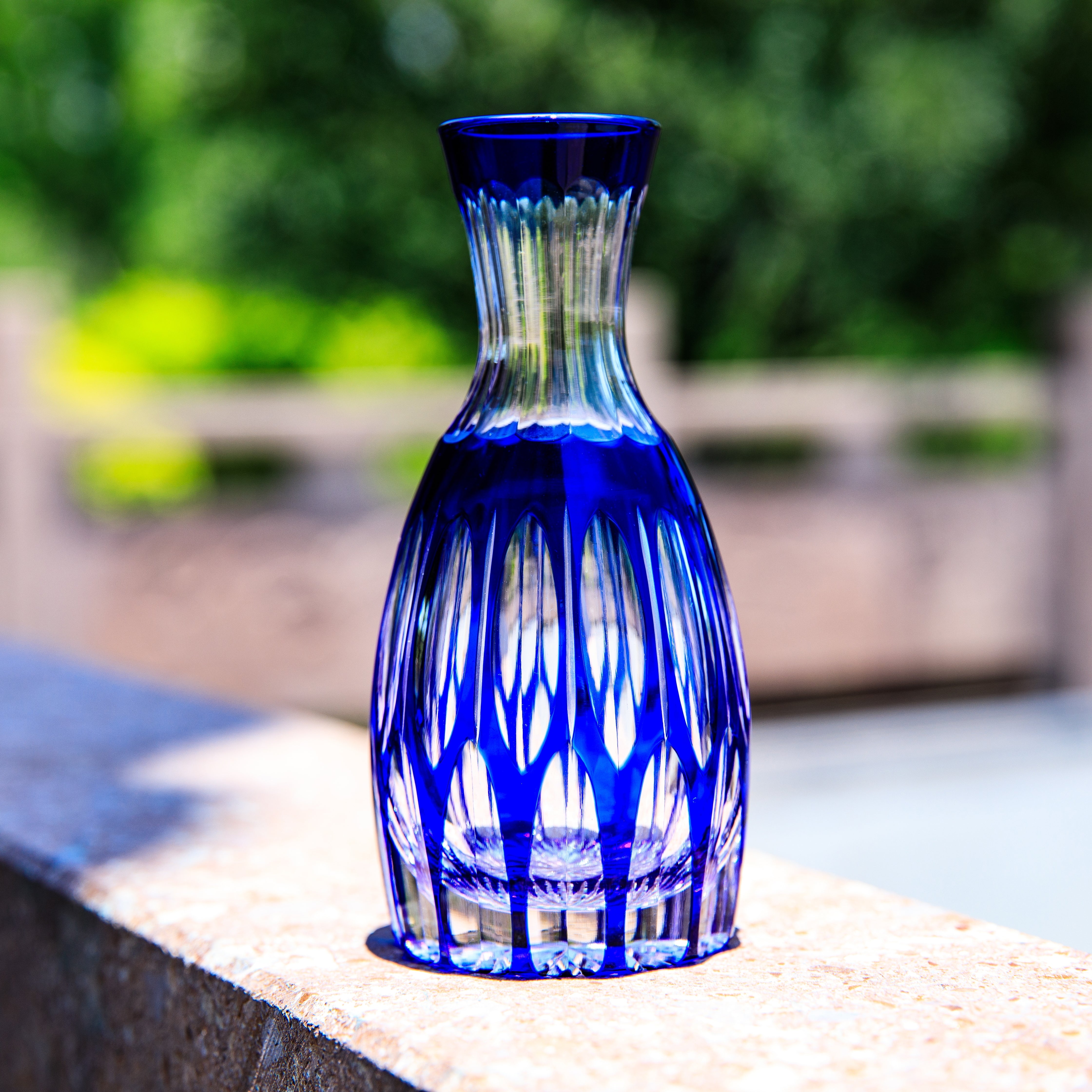 Edo Kiriko Handcrafted Ruri Sake Glass Collection