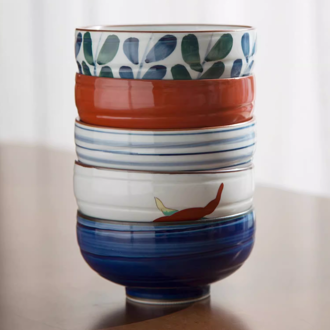 Arita Ware Handcrafted Shikayama Bowl Set of Five