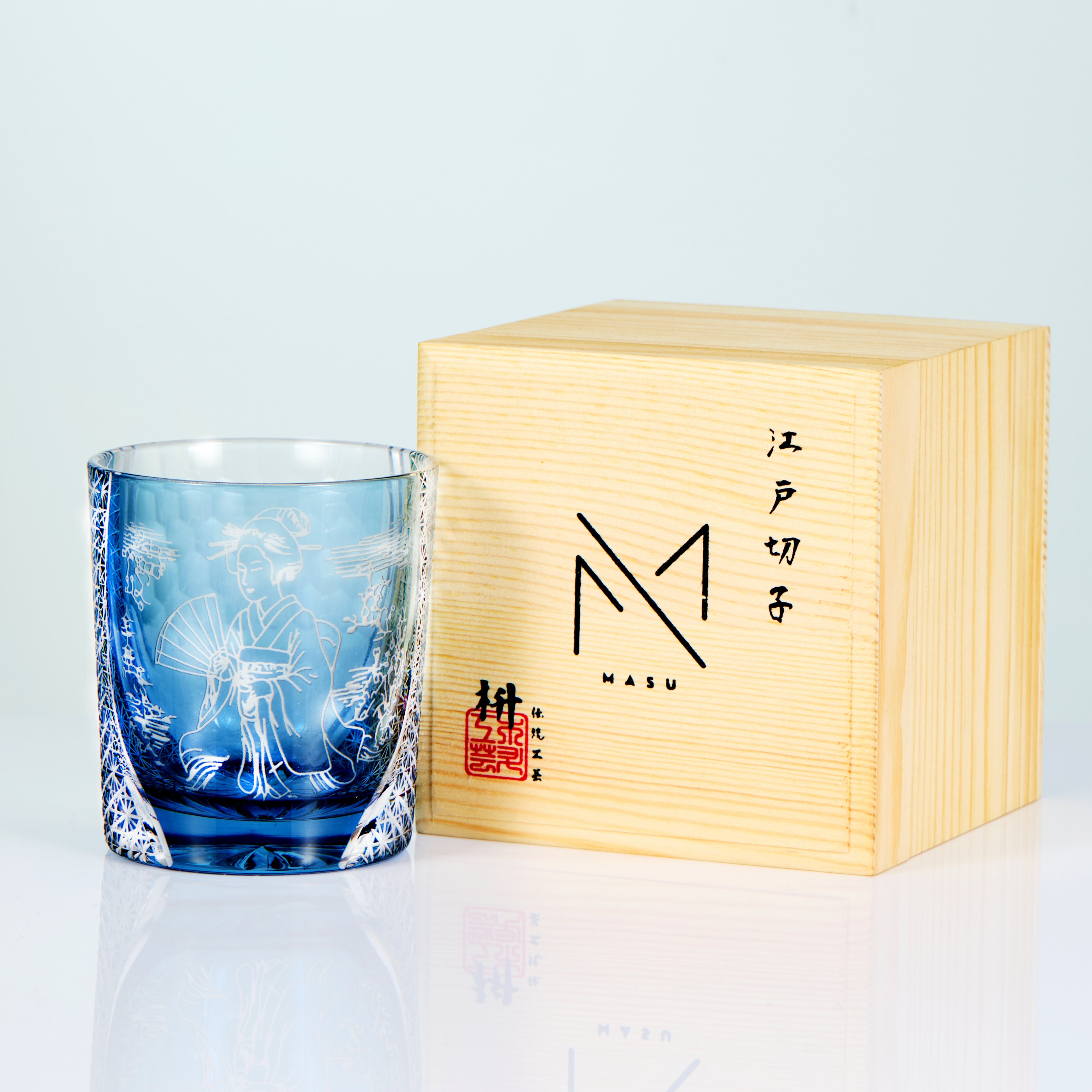 Edo Kiriko Handcrafted Aoi Monogatari Whisky Glass Collection