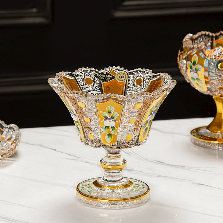 Bohemian Crystal Gilded Enamel Candy Bowl And Dish Collection